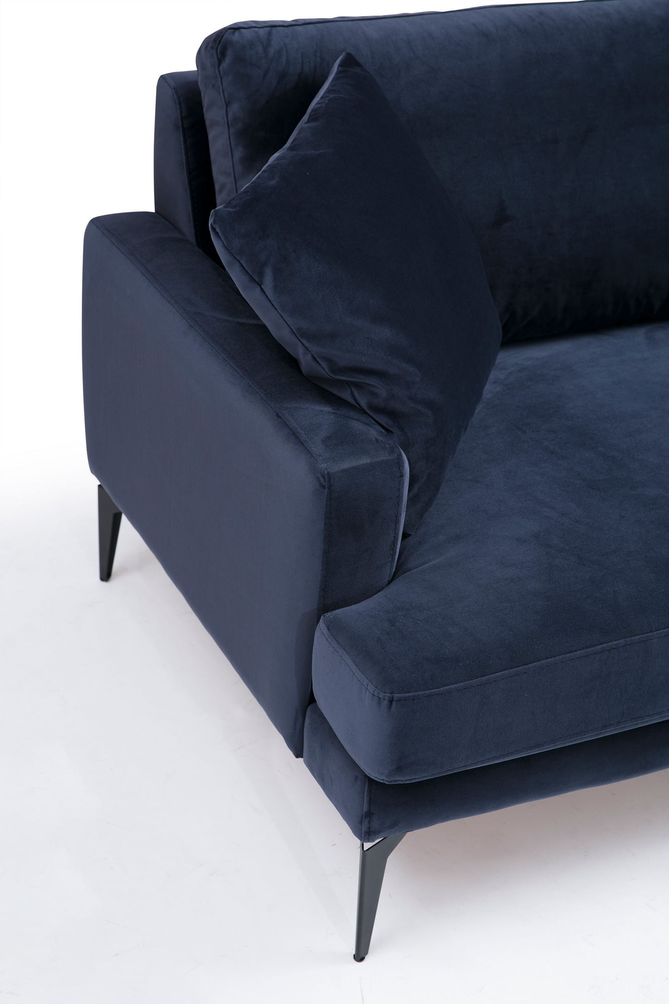 Canapea 2 locuri, Hanah Home, lemn fag si pal, albastru marin, 175x90x88 cm — imaginea 5