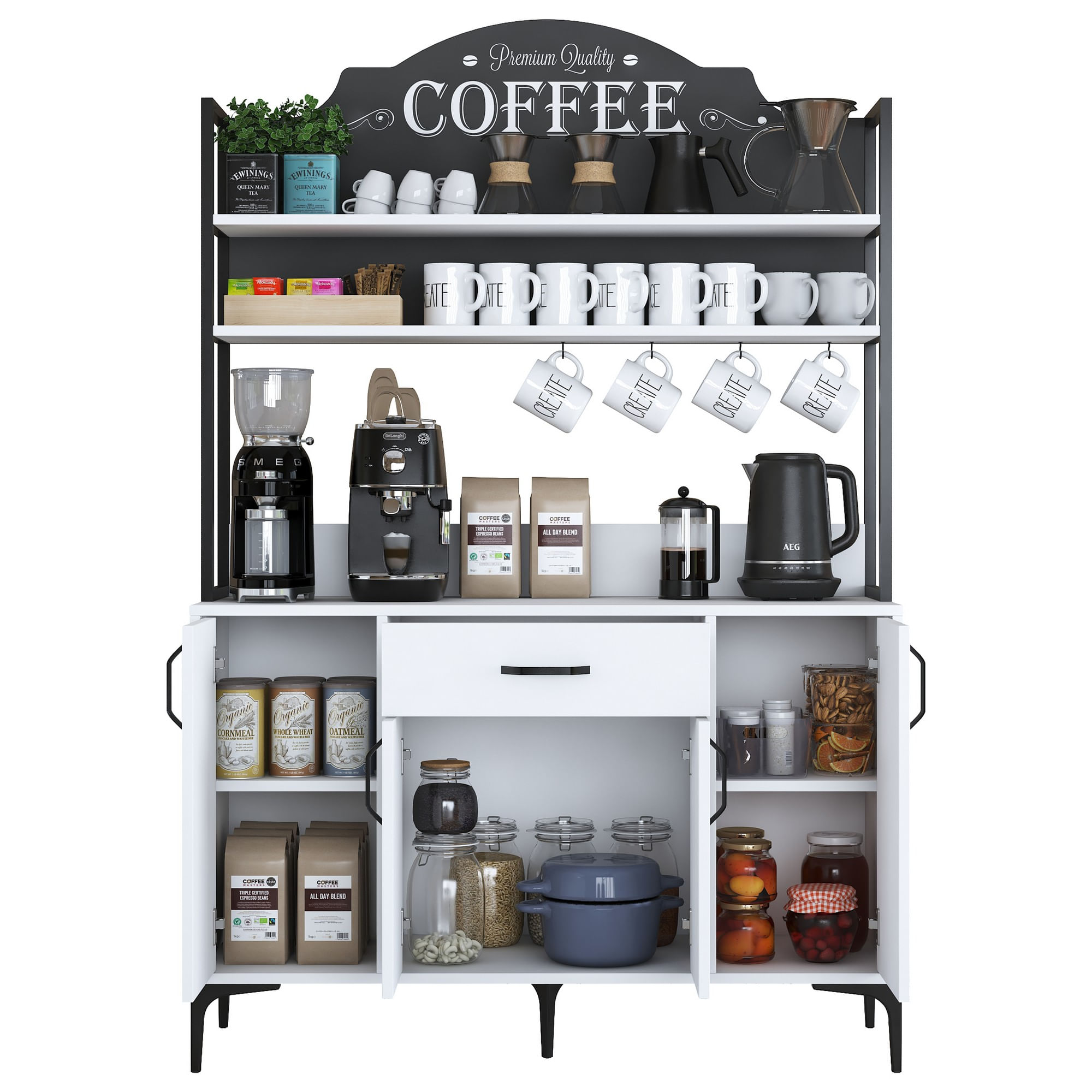 Dulap multifunctional, Hanah Home, PAL melaminat, alb, 120x40x183.6 cm - imagine 6