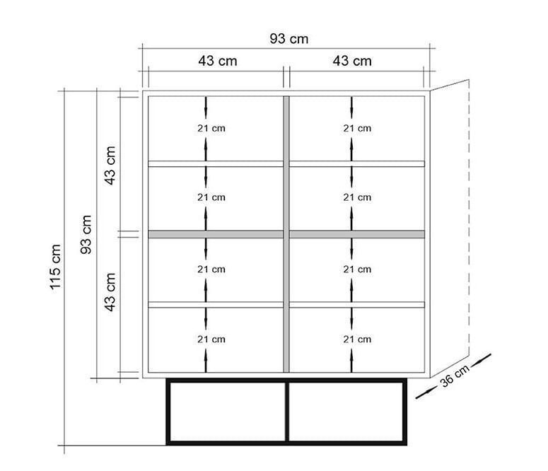 Dulap multifunctional, Hanah Home, pal melaminat, pin atlantic si negru, 93x36x115 cm — imaginea 6
