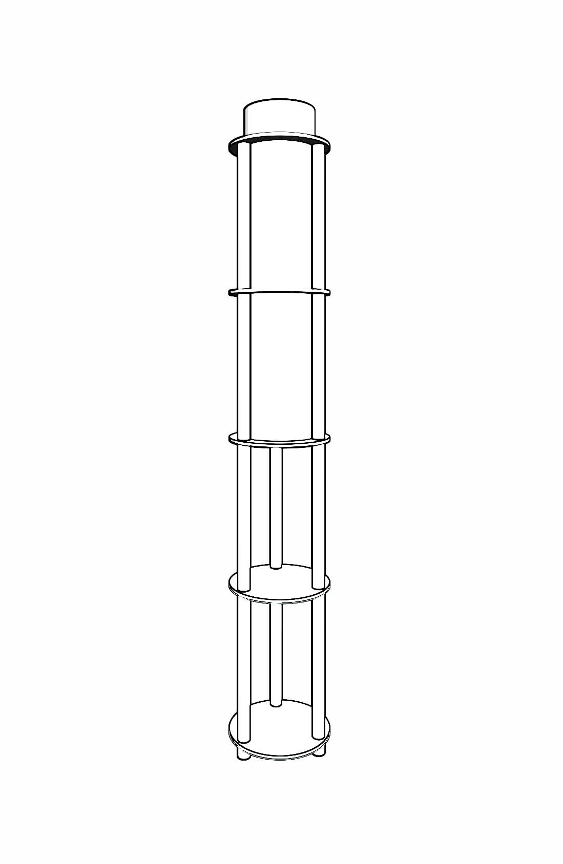 Lampadar, Opviq, mdf si hartie craft, nuc, 150 cm