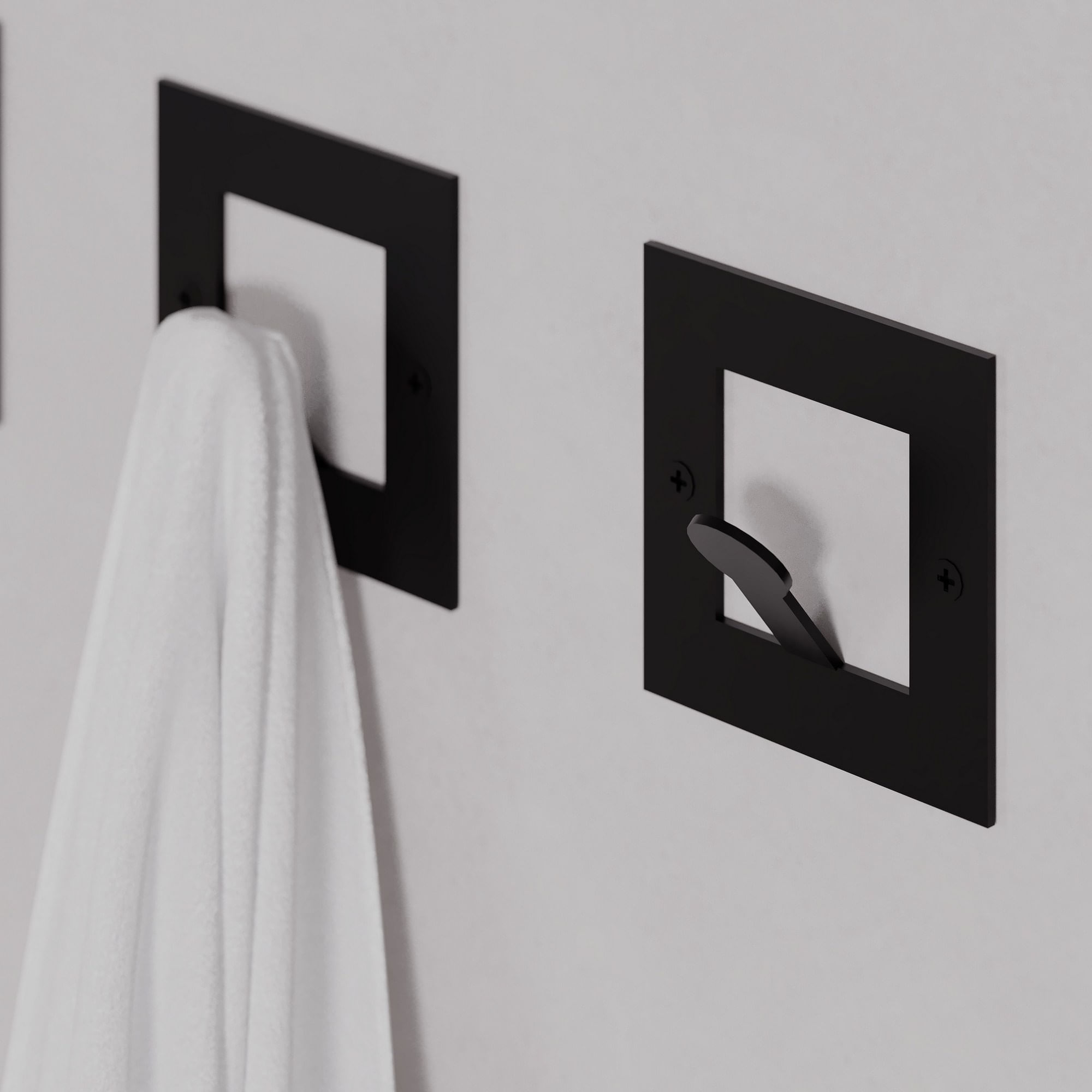 Cuier, Wallxpert, metal, negru, 8.2x8.2x3 cm — imaginea 2