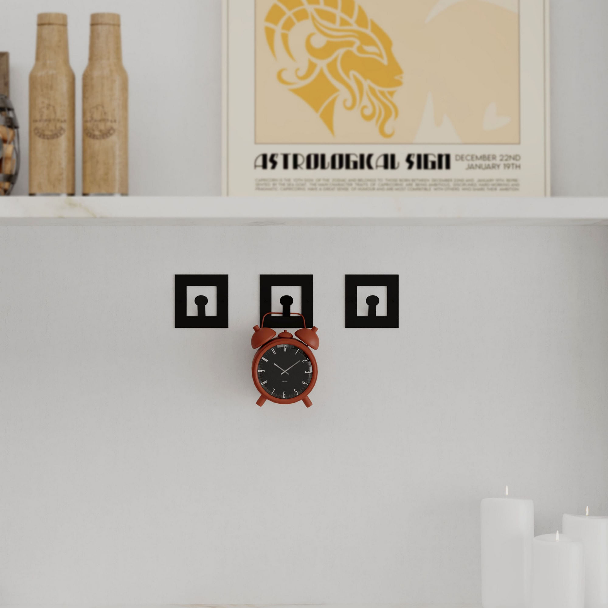 Cuier, Wallxpert, metal, negru, 8.2x8.2x3 cm — imaginea 3