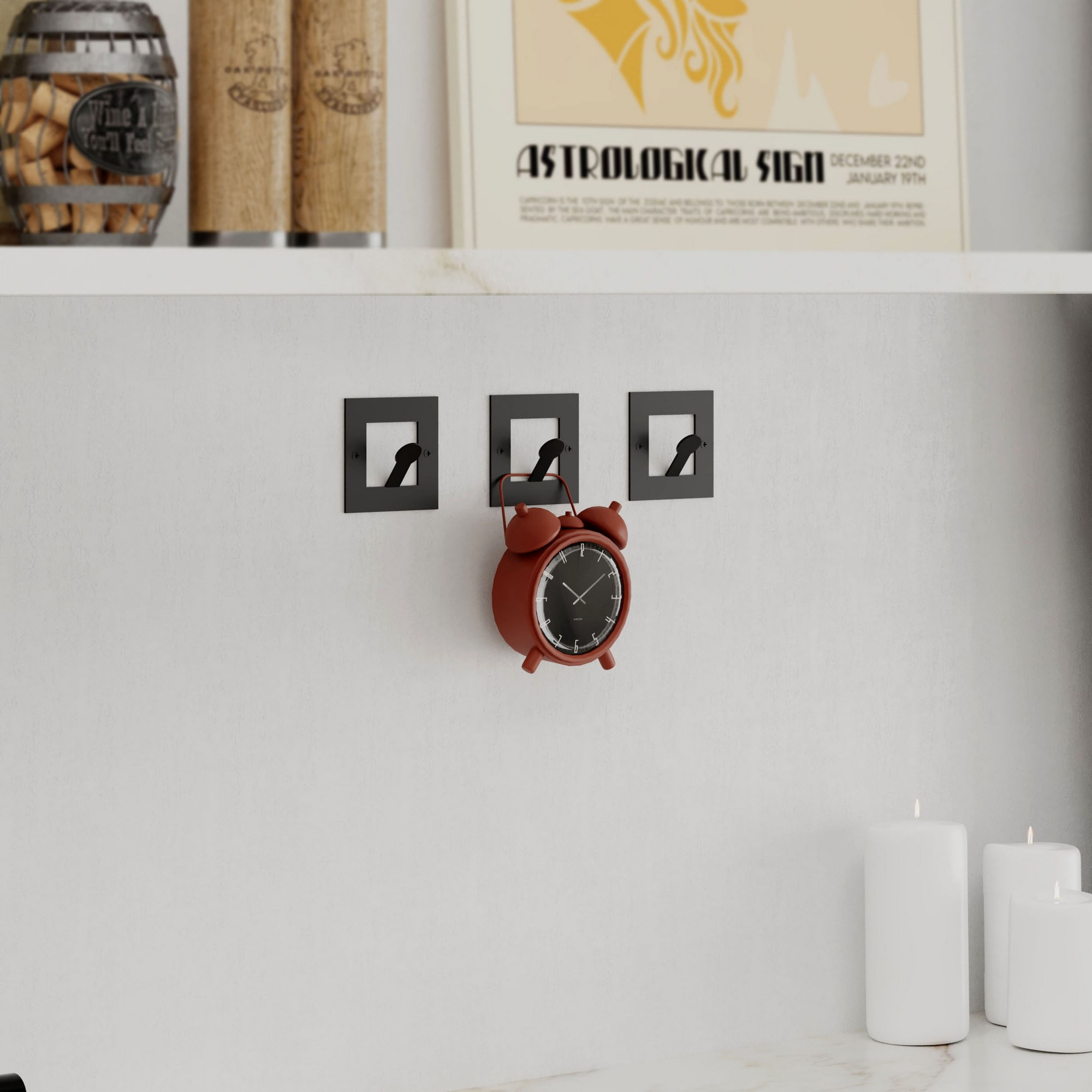 Cuier, Wallxpert, metal, negru, 8.2x8.2x3 cm — imaginea 4