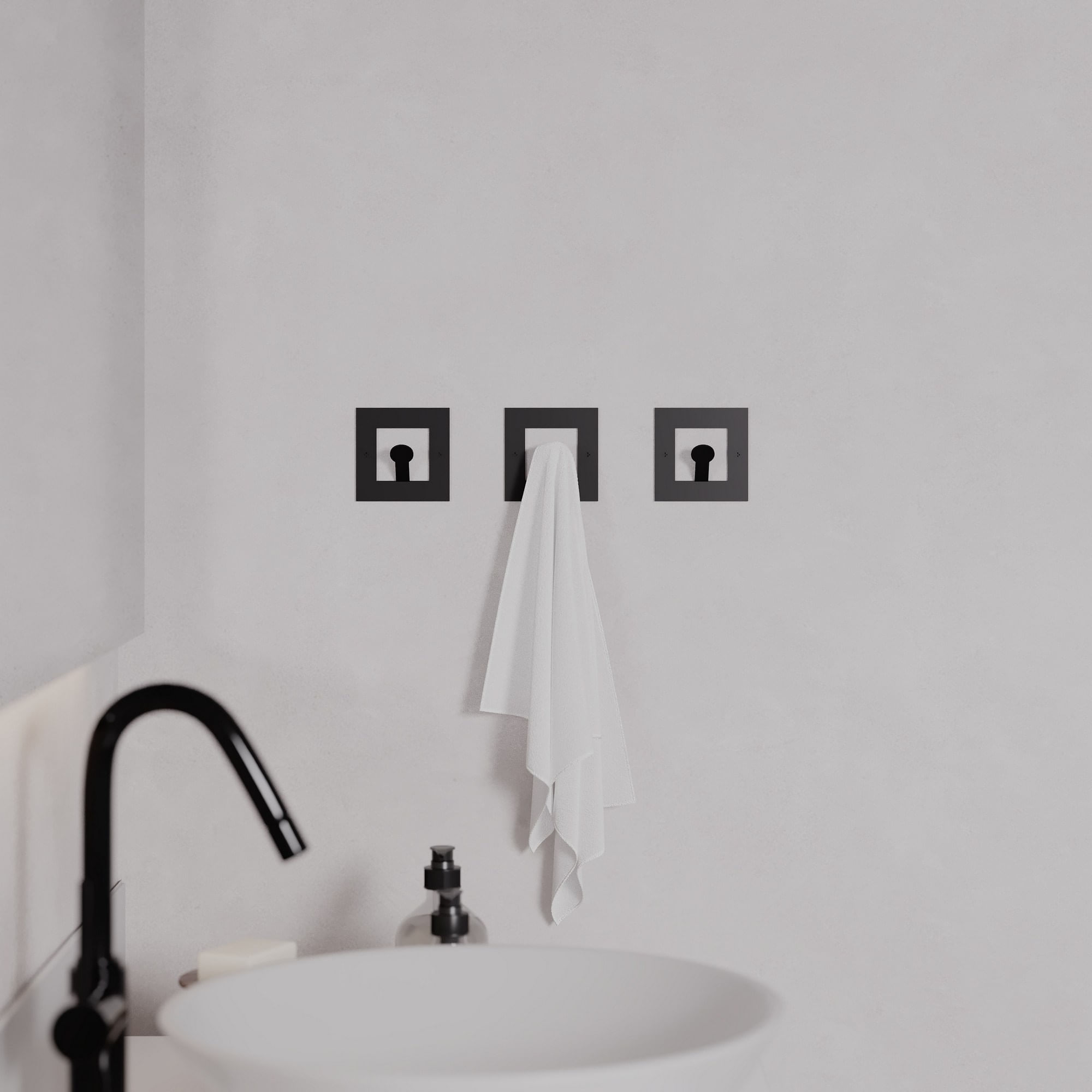 Cuier, Wallxpert, metal, negru, 8.2x8.2x3 cm — imaginea 7