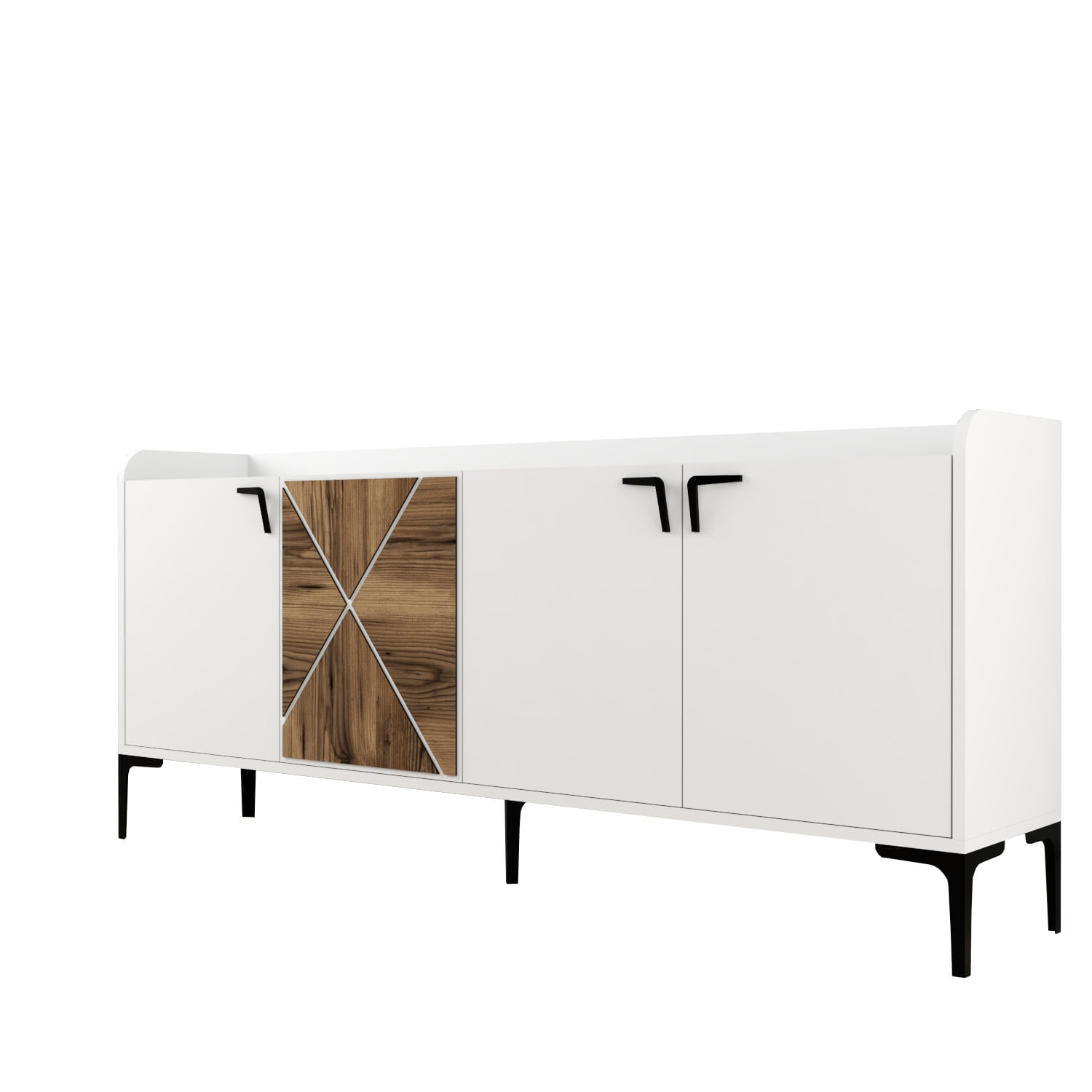 Consola, Hanah Home, pal melaminat, alb, 180x35x78 cm — imaginea 6