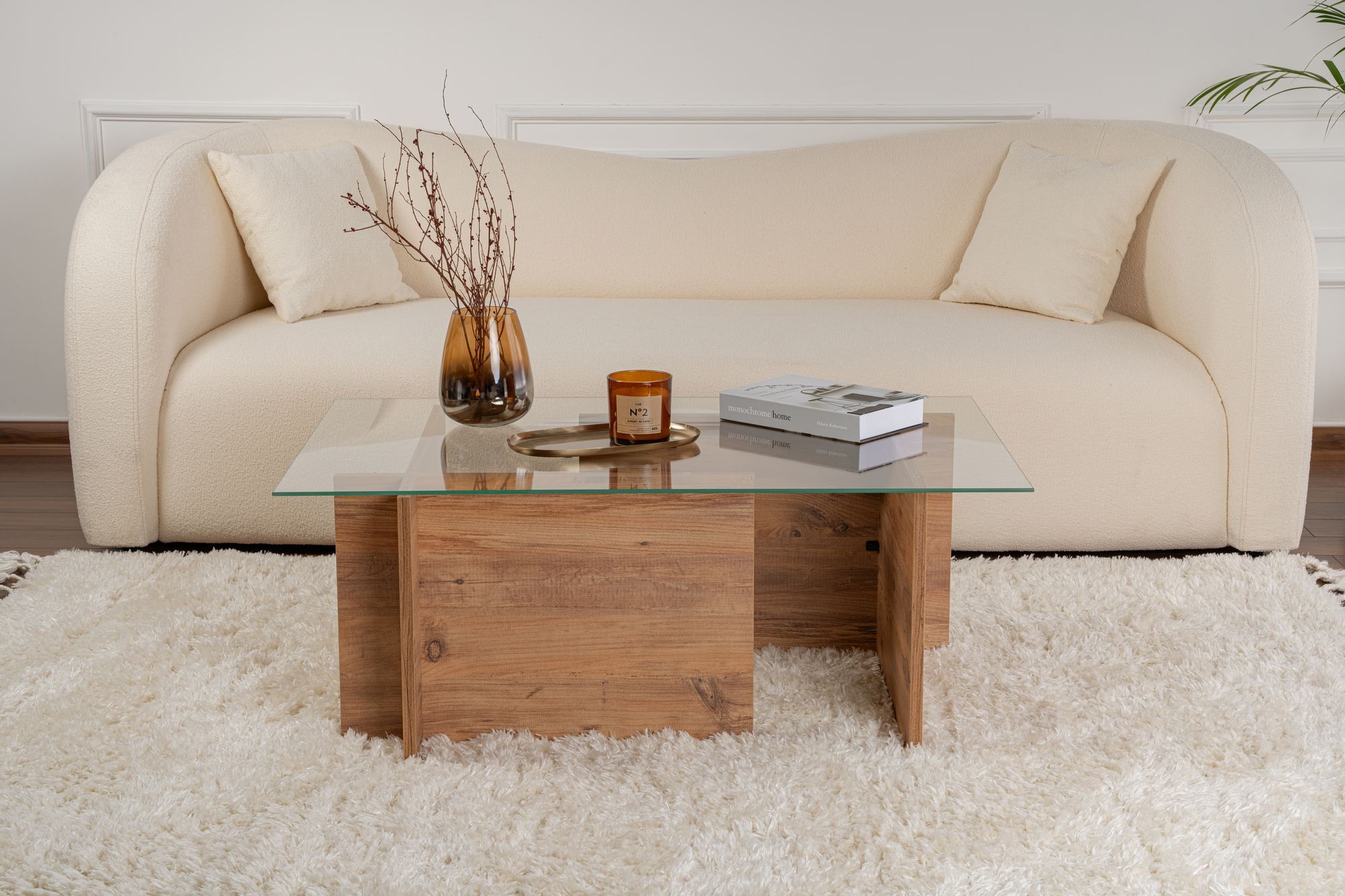 Masa de cafea, Hanah Home, melamina, pin atlantic, 105x65x40 cm — imaginea 5