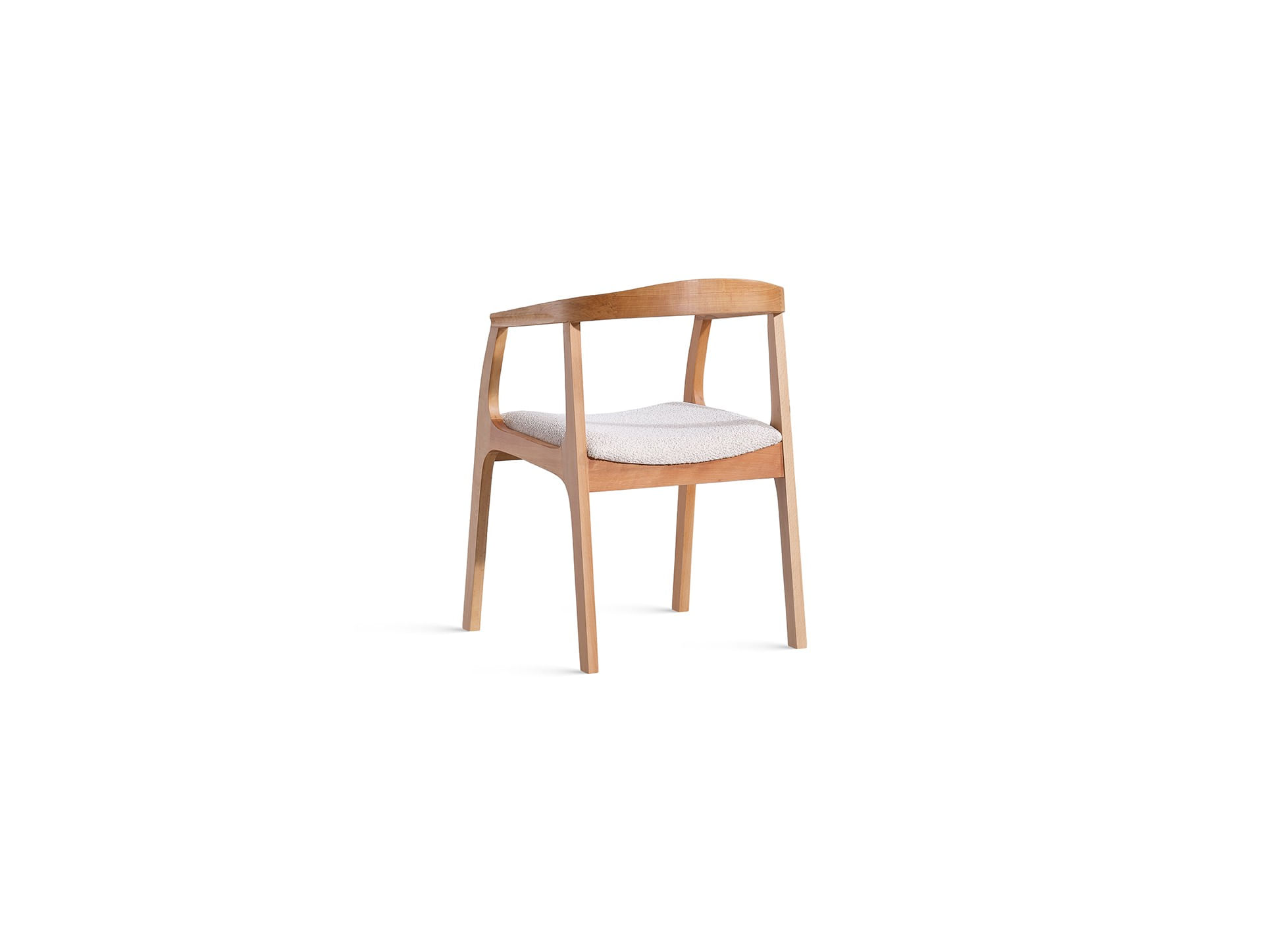 Fotoliu, Hanah Home, lemn de fag, tesatura teddy, natural, 50x70x53 cm — imaginea 2