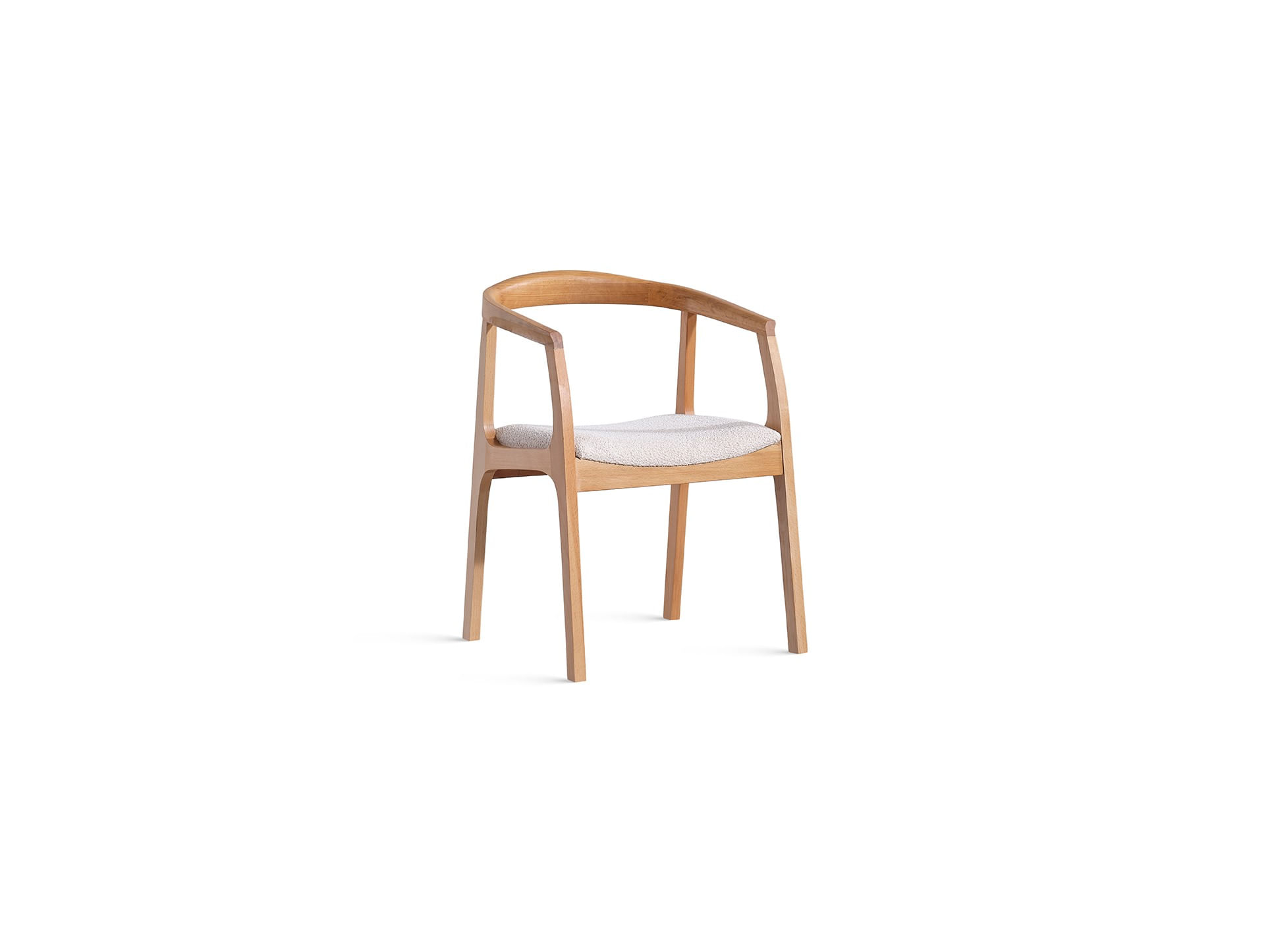 Fotoliu, Hanah Home, lemn de fag, tesatura teddy, natural, 50x70x53 cm — imaginea 4