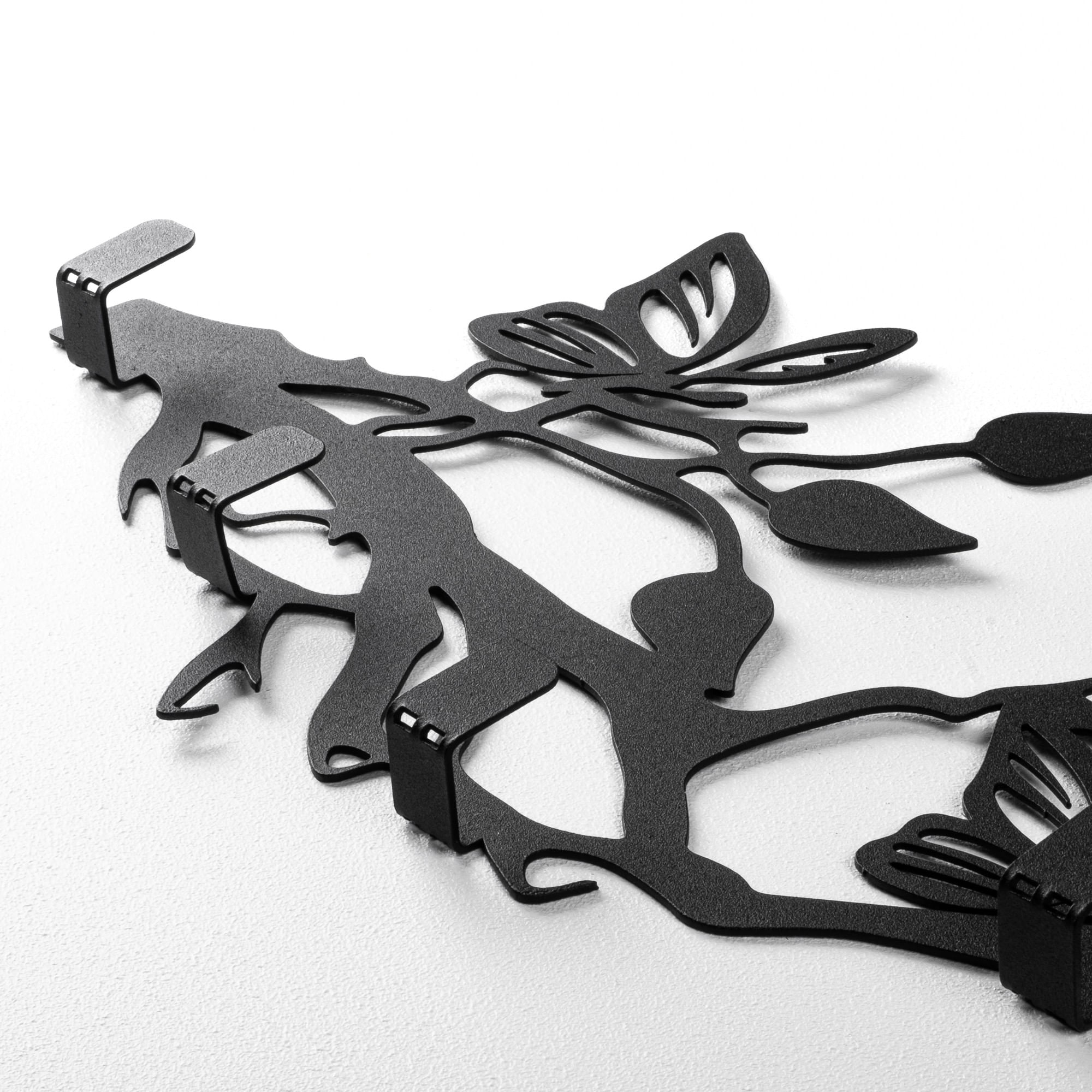 Cuiere de perete, Wallxpert, metal, negru, 60x24x2 cm