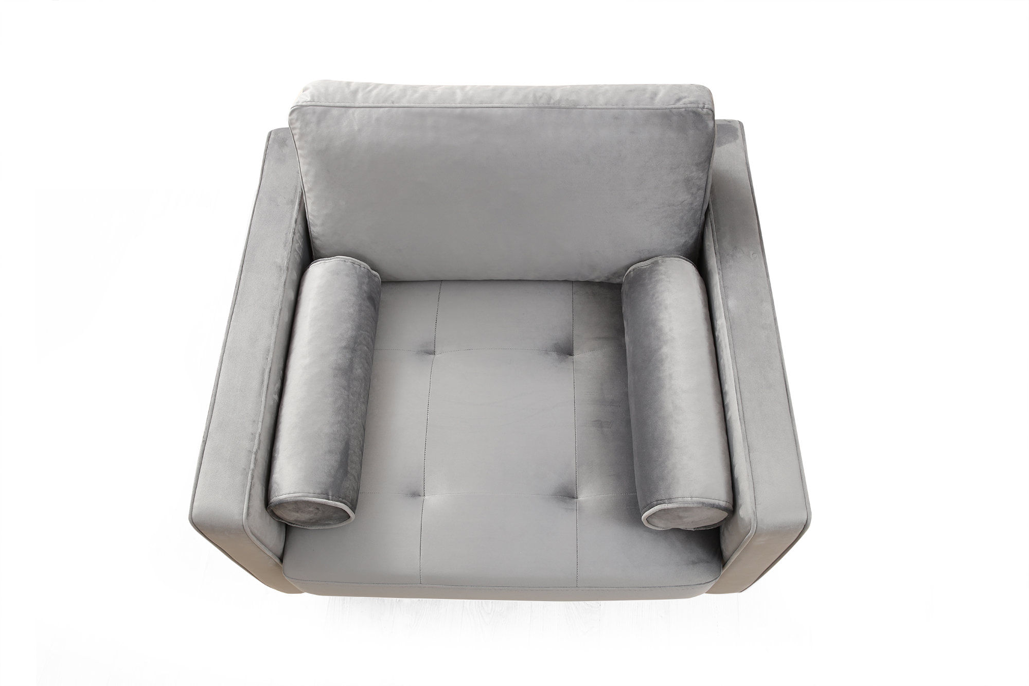 Fotoliu, Hanah Home, lemn de fag, gri deschis, 105x85x90 cm — imaginea 4