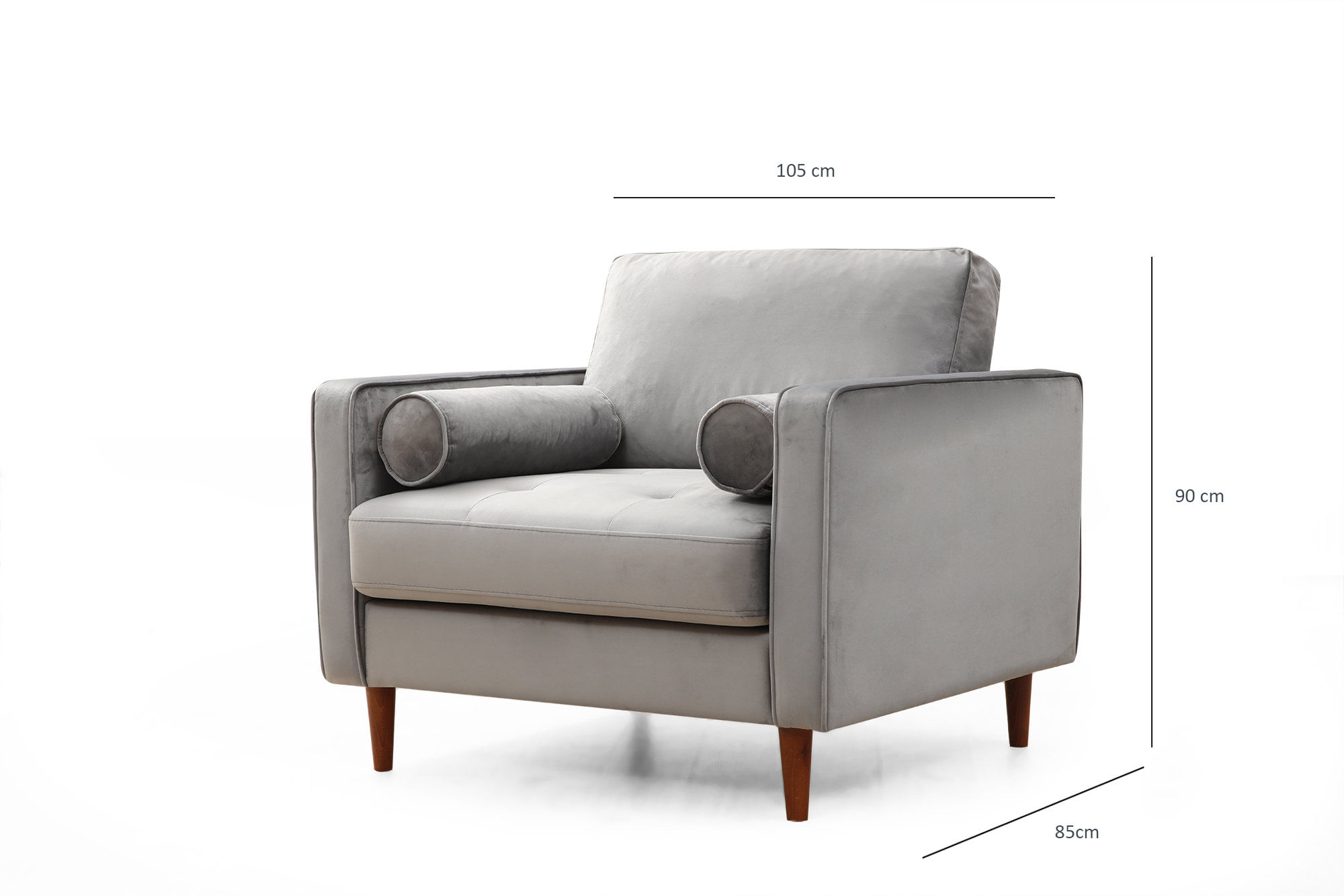 Fotoliu, Hanah Home, lemn de fag, gri deschis, 105x85x90 cm — imaginea 7