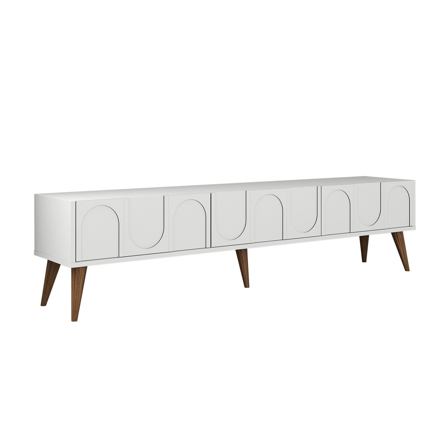 Corp tv, Hanah Home, pal melaminat, alb si nuc, 180x35x44 cm — imaginea 3