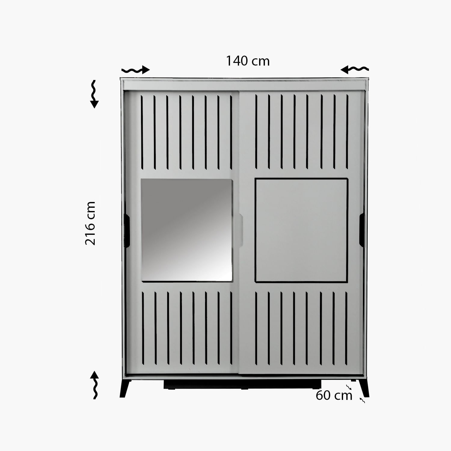 Dulap, Hanah Home, pal melaminat, stejar, 140x60x216 cm — imaginea 2
