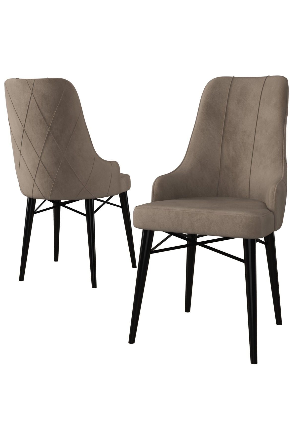 Set scaune, Hanah Home, metal, cappuccino si negru, 46x42x95 cm, 4 bucati, 240CHR1713 — imaginea 3