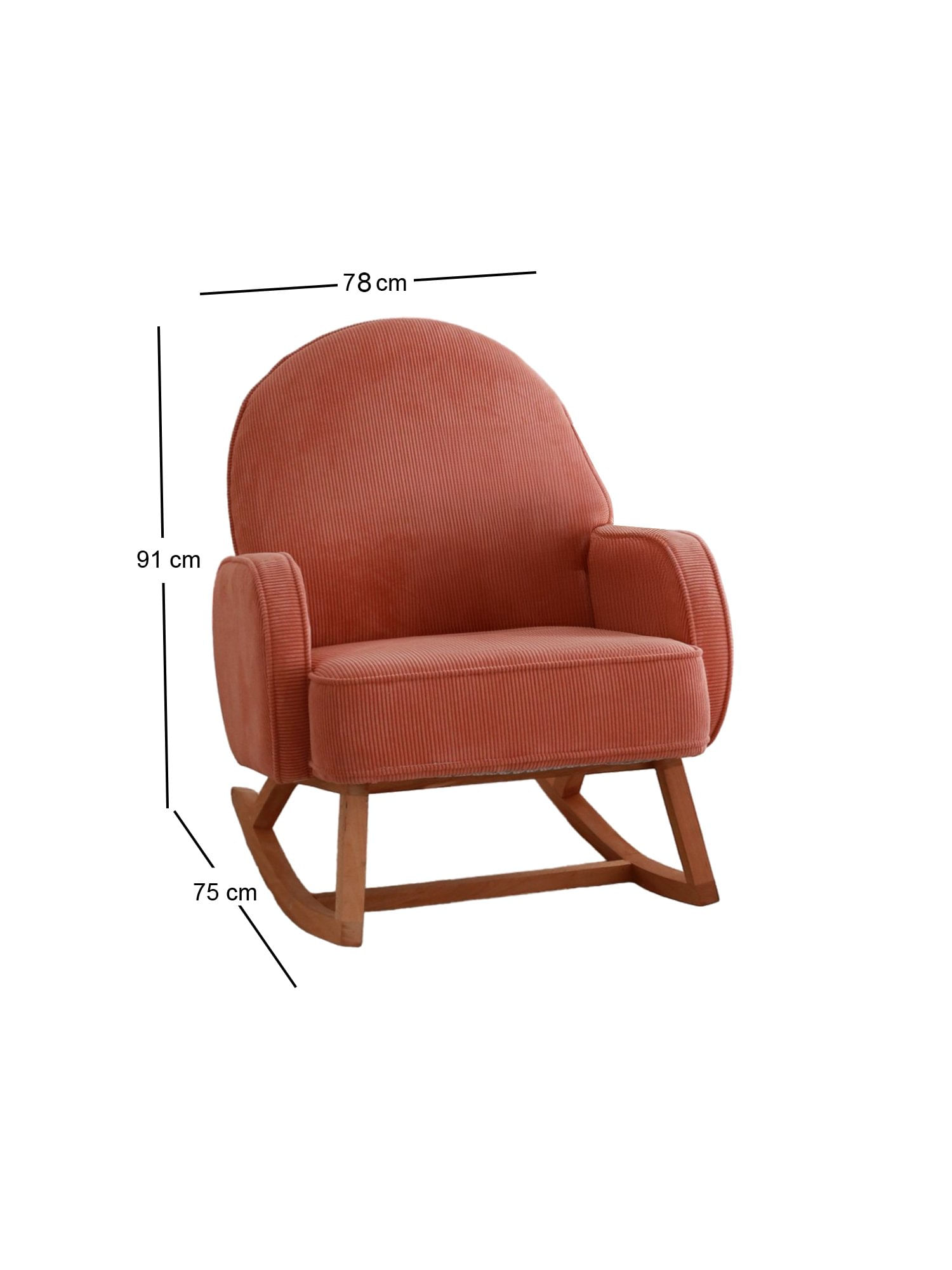 Fotoliu, Atelier Del Sofa, catifea, corai, 75x91x91 cm