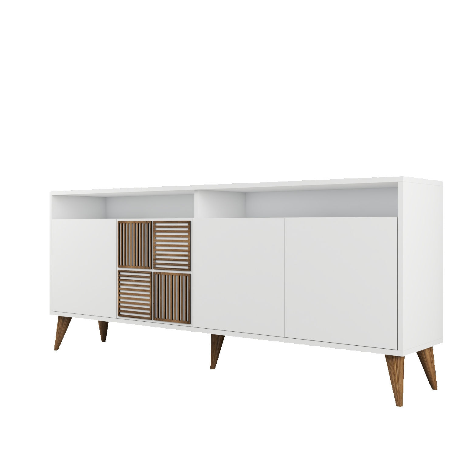 Consola, Hanah Home, PAL melaminat, alb, 180x78x35 cm — imaginea 2