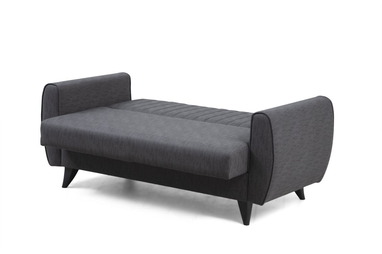 Canapea extensibila 2 locuri, Atelier Del Sofa, poliester texturat, gri inchis, 158x86x77 cm — imaginea 6