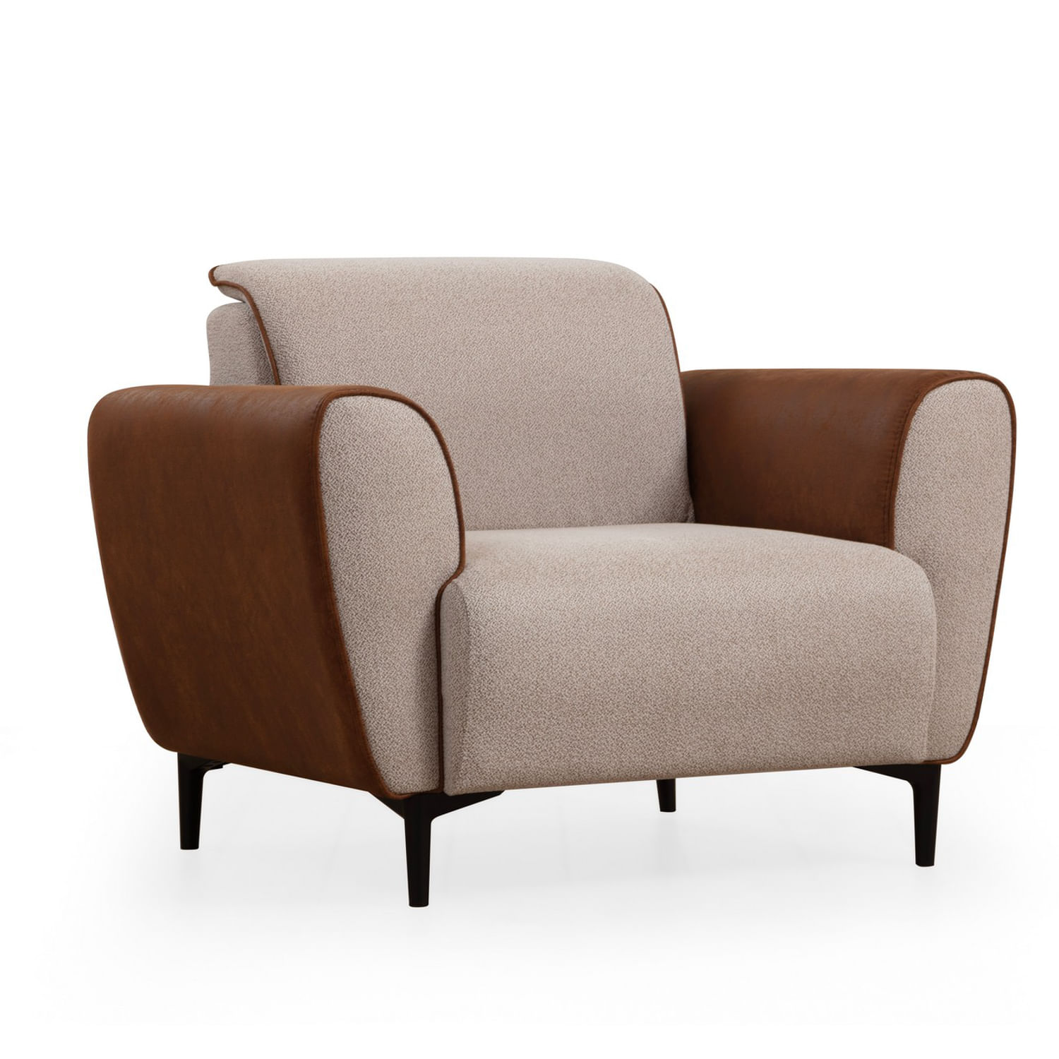 Fotoliu, Atelier Del Sofa, lemn de fag, bej si scorţişoara, 100x85x85 cm — imaginea 8