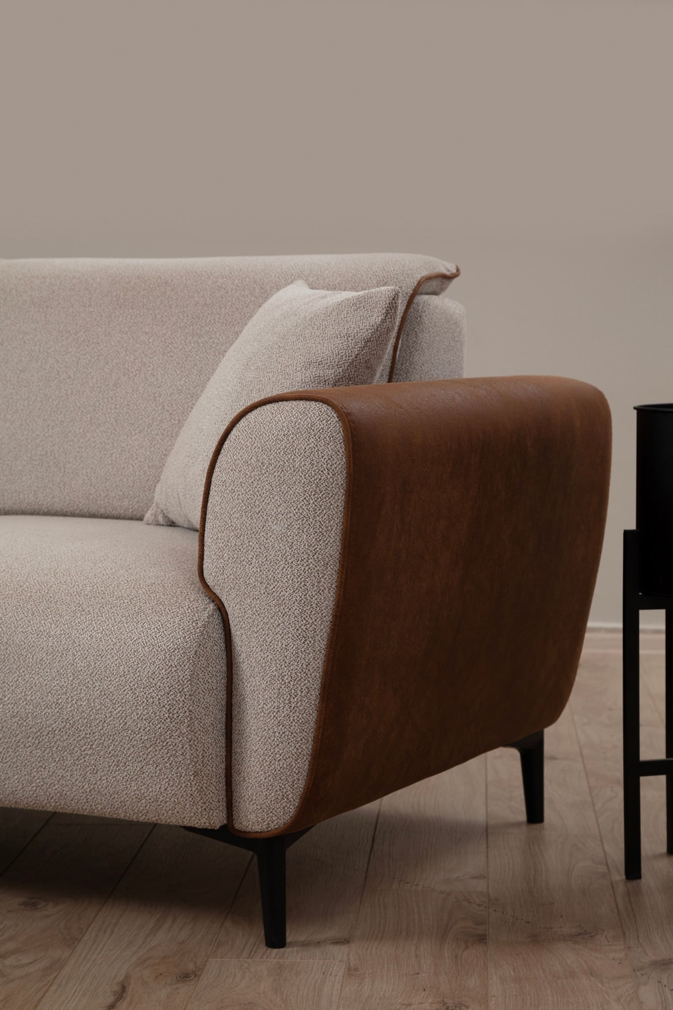 Fotoliu, Atelier Del Sofa, lemn de fag, bej si scorţişoara, 100x85x85 cm — imaginea 10