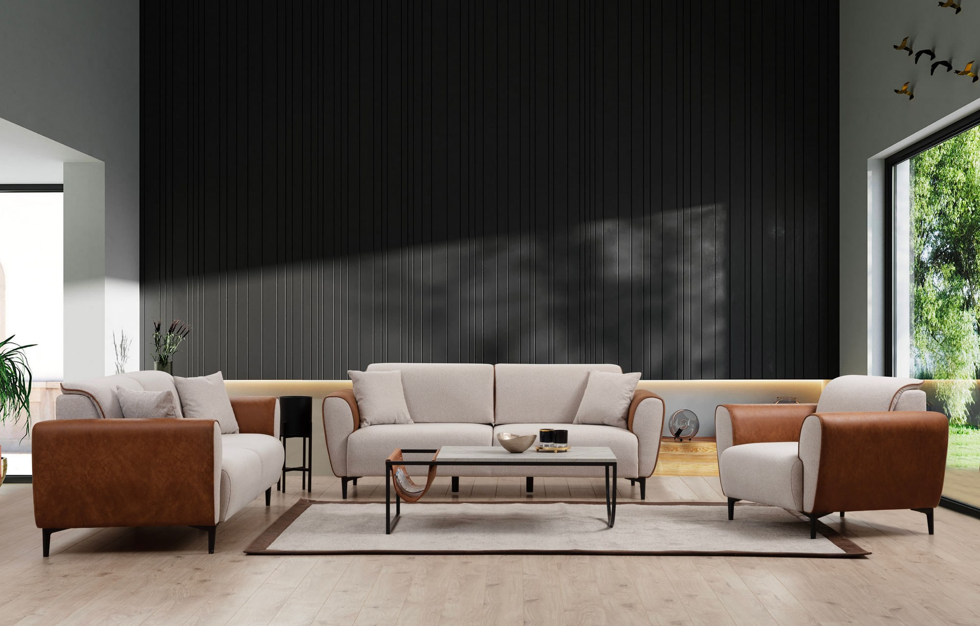 Fotoliu, Atelier Del Sofa, lemn de fag, bej si scorţişoara, 100x85x85 cm — imaginea 13