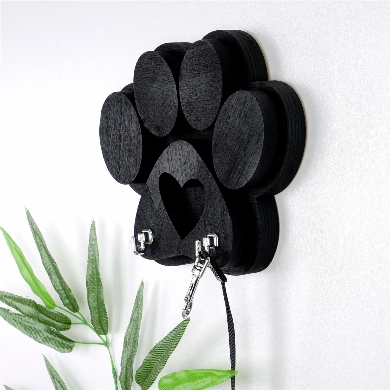 Cuier, Wallxpert, placaj, negru, 17x4x18 cm — imaginea 2