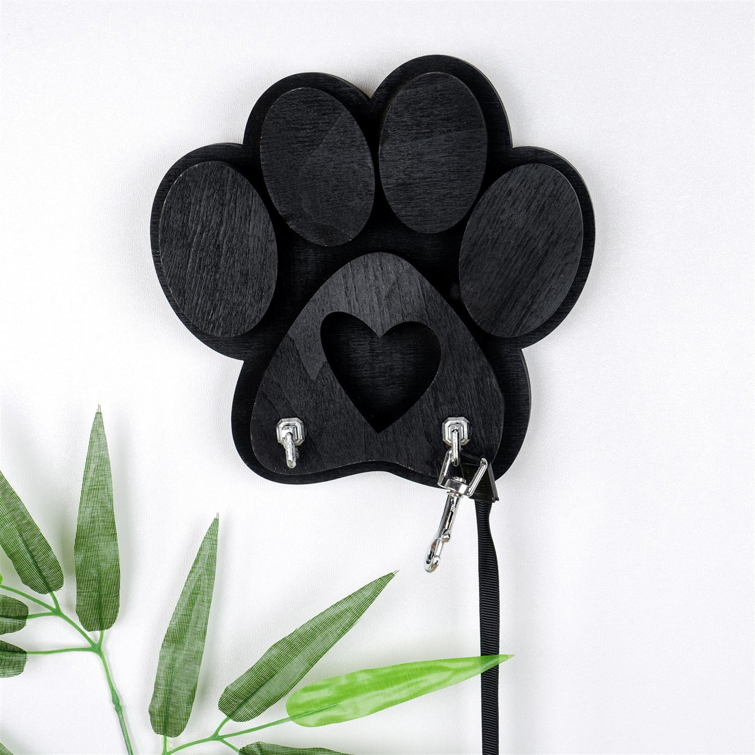 Cuier, Wallxpert, placaj, negru, 17x4x18 cm — imaginea 4