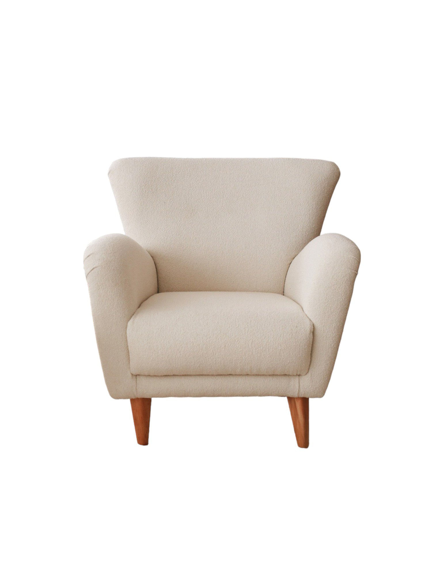 Fotoliu, Atelier Del Sofa, teddy, alb, 85x85x82 cm