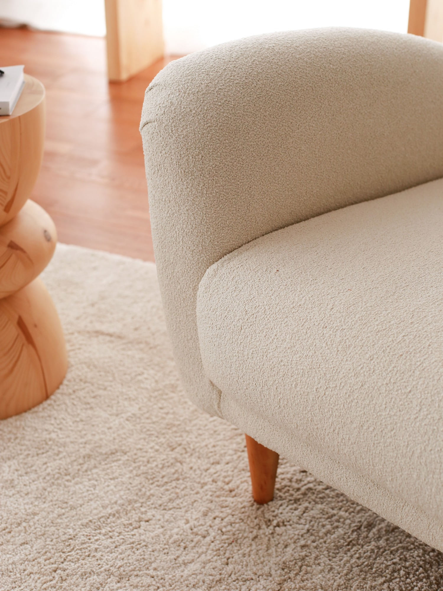 Fotoliu, Atelier Del Sofa, teddy, alb, 85x85x82 cm — imaginea 2