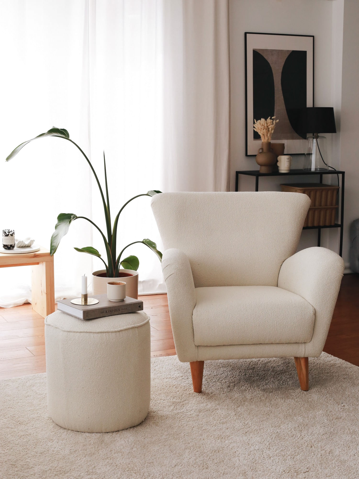 Fotoliu, Atelier Del Sofa, teddy, alb, 85x85x82 cm — imaginea 3