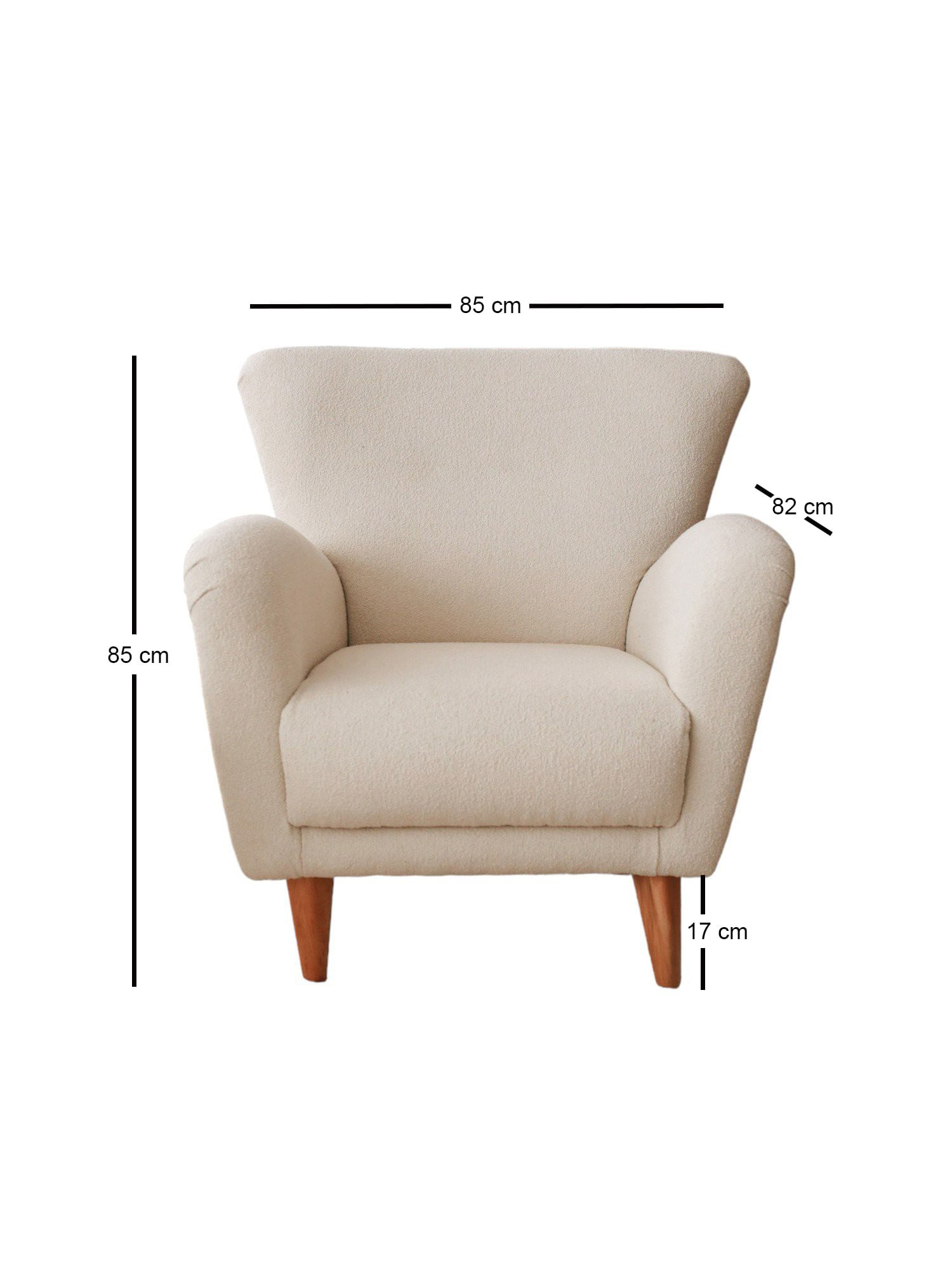Fotoliu, Atelier Del Sofa, teddy, alb, 85x85x82 cm — imaginea 5