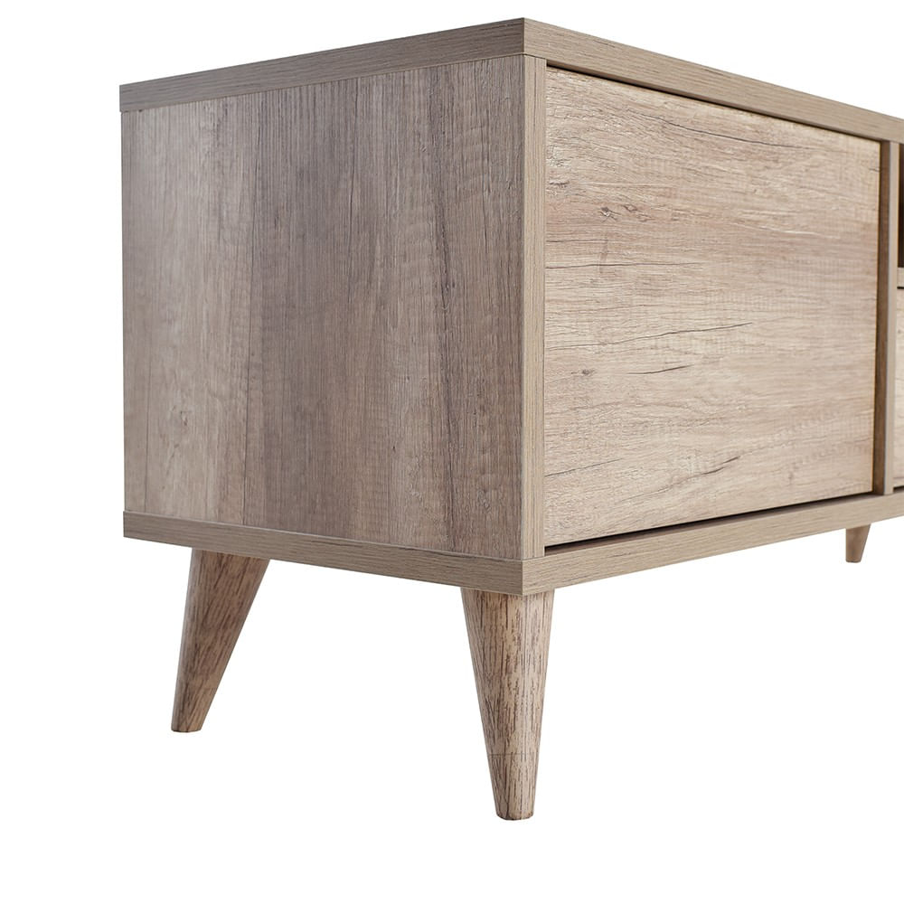 Comoda tv, Hanah Home, pal melaminat, nuc deschis, 120x40x50 cm — imaginea 3