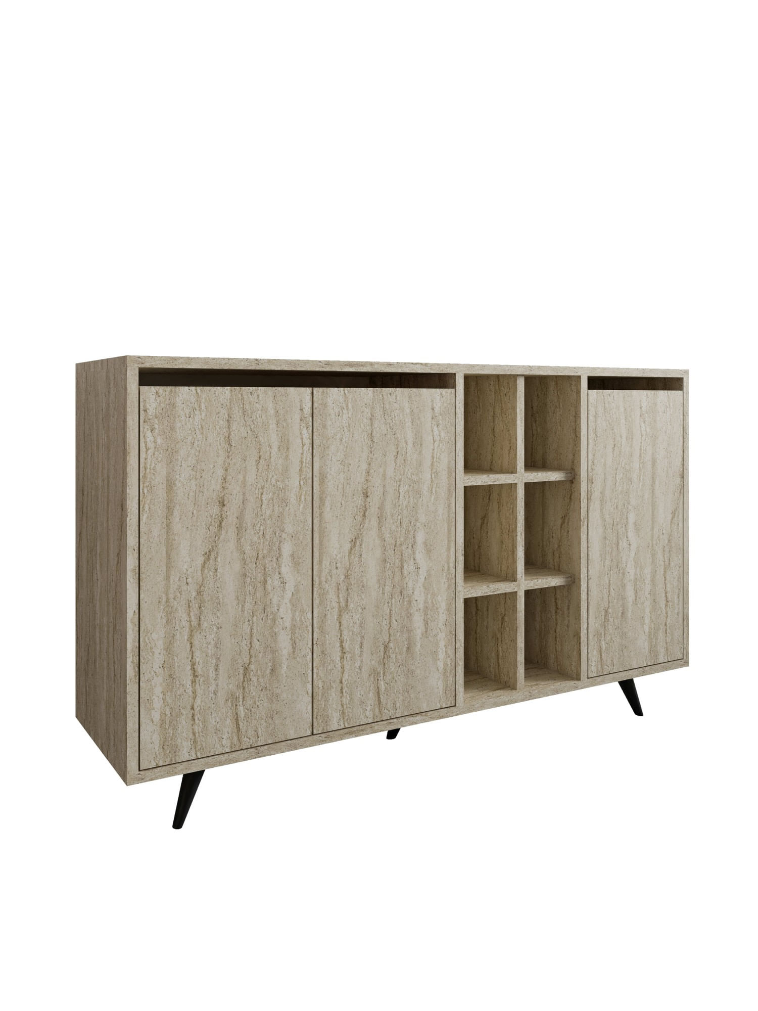 Consola, Hanah Home, panou din particule cu melamina, travertin, 140x40x86 cm — imaginea 3
