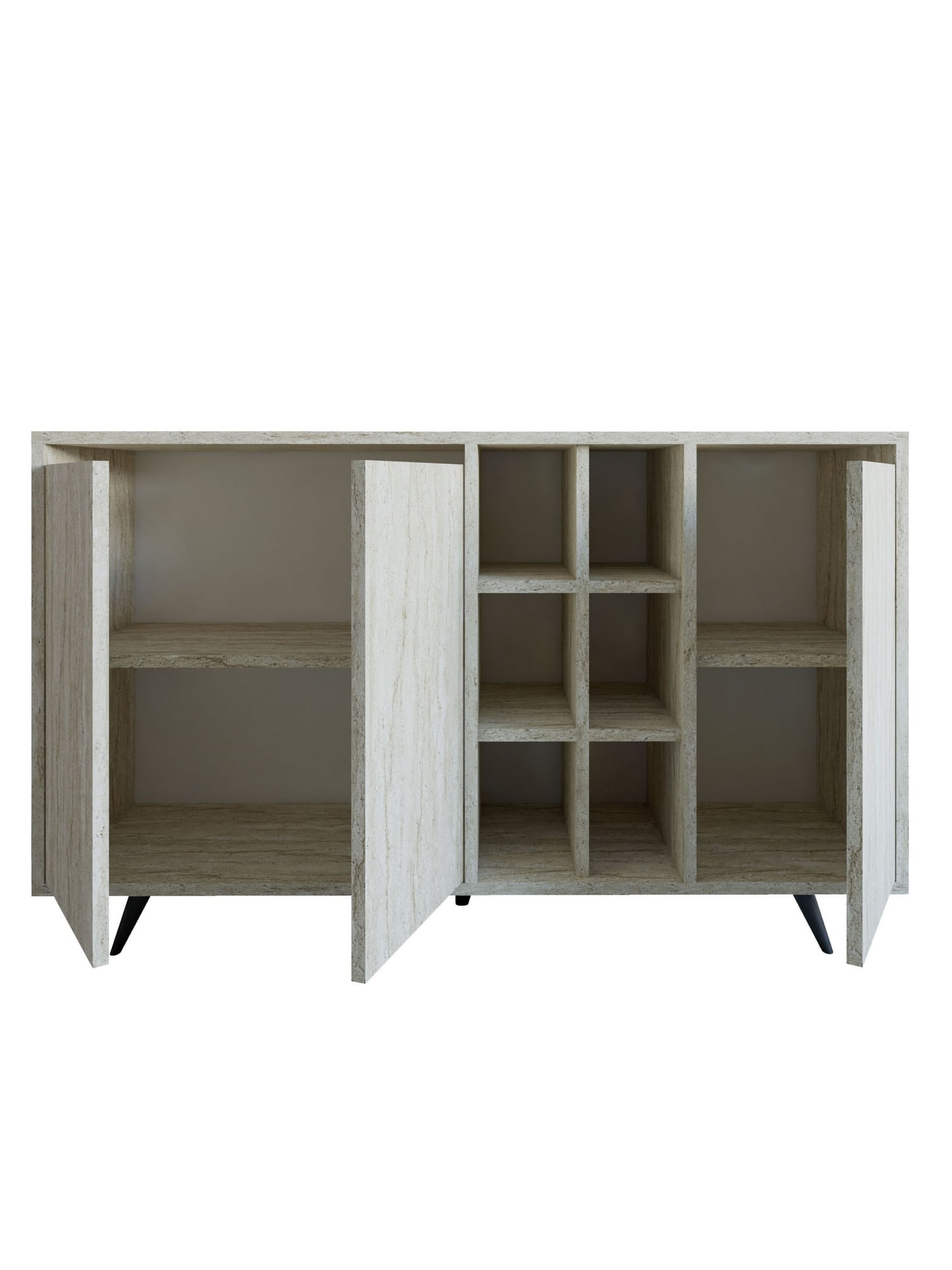 Consola, Hanah Home, panou din particule cu melamina, travertin, 140x40x86 cm — imaginea 5