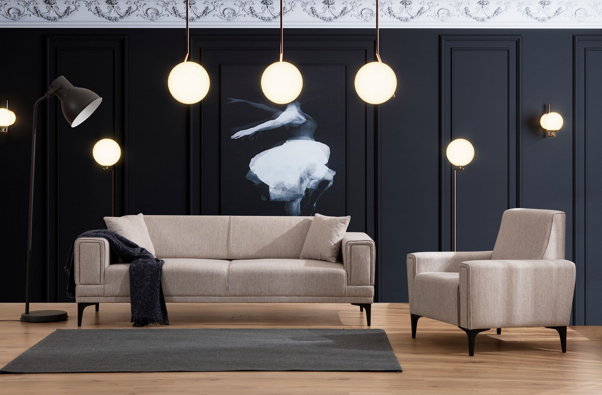 Fotoliu, Atelier Del Sofa, lemn de fag si panouri aglomerate, maro deschis, 90x85x77 cm — imaginea 6