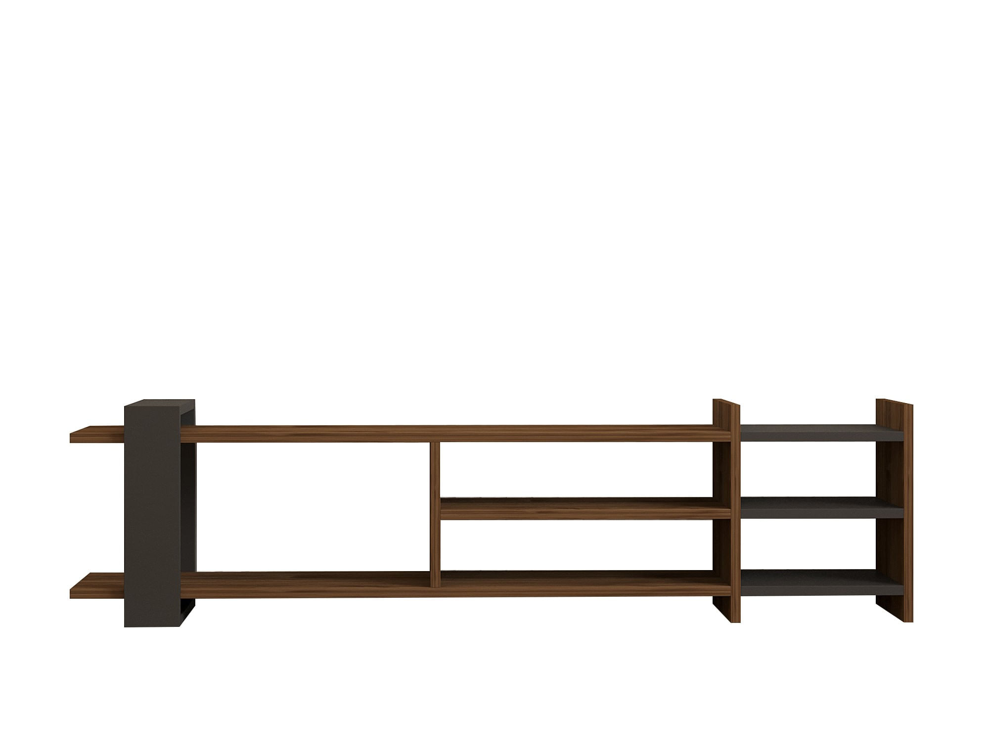 Comoda tv, Hanah Home, pal melaminat, nuc si antracit, 156x40x29.6 cm