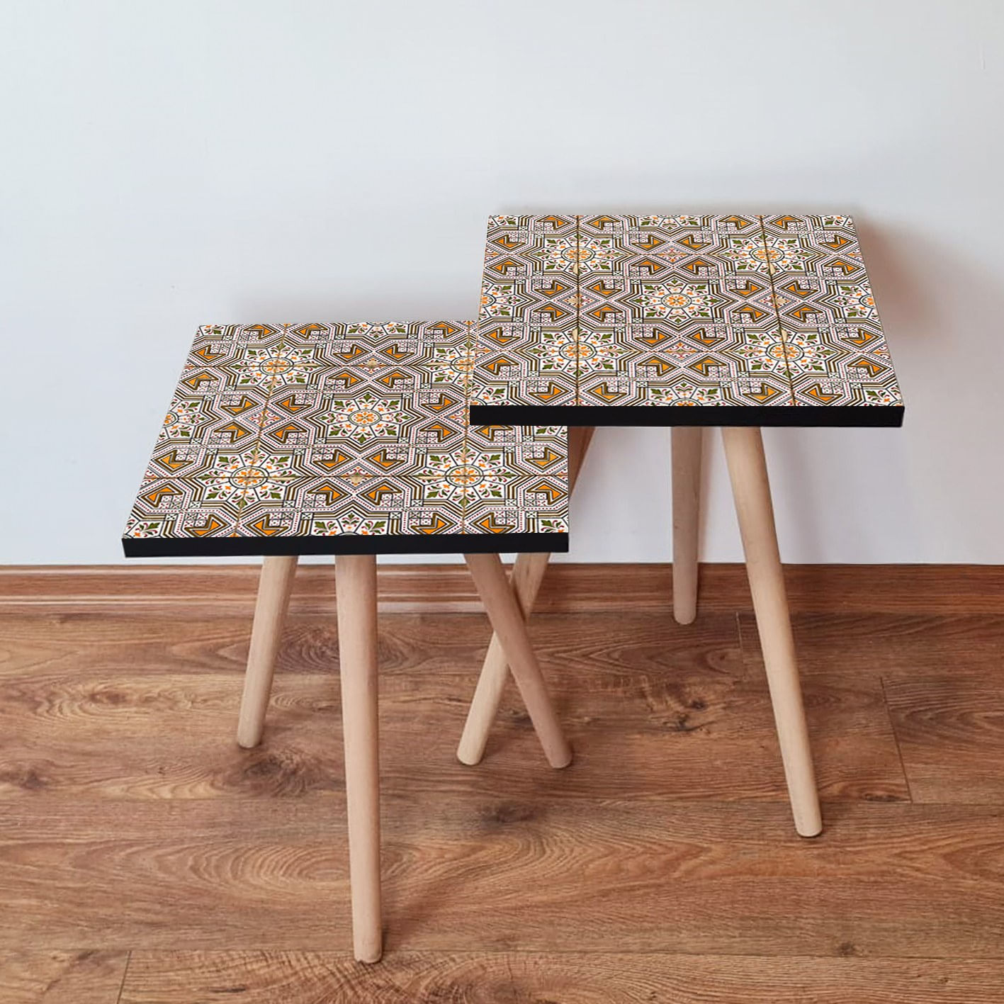 Set masute de cafea, Hanah Home, mdf, multicolor, 35x47x35 cm, 2 piese, 481LNA2571