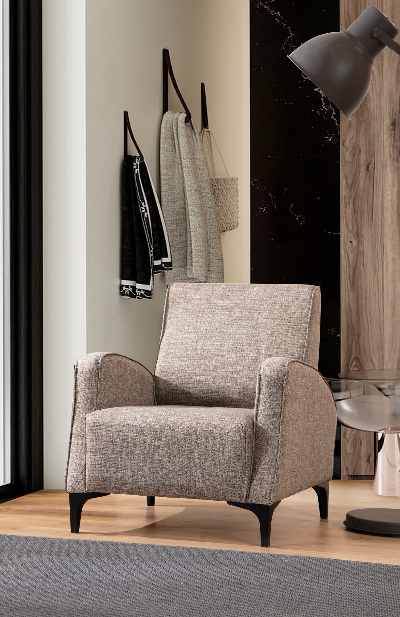Fotoliu, Hanah Home, poliester, fawn, 78x87x78 cm — imaginea 6