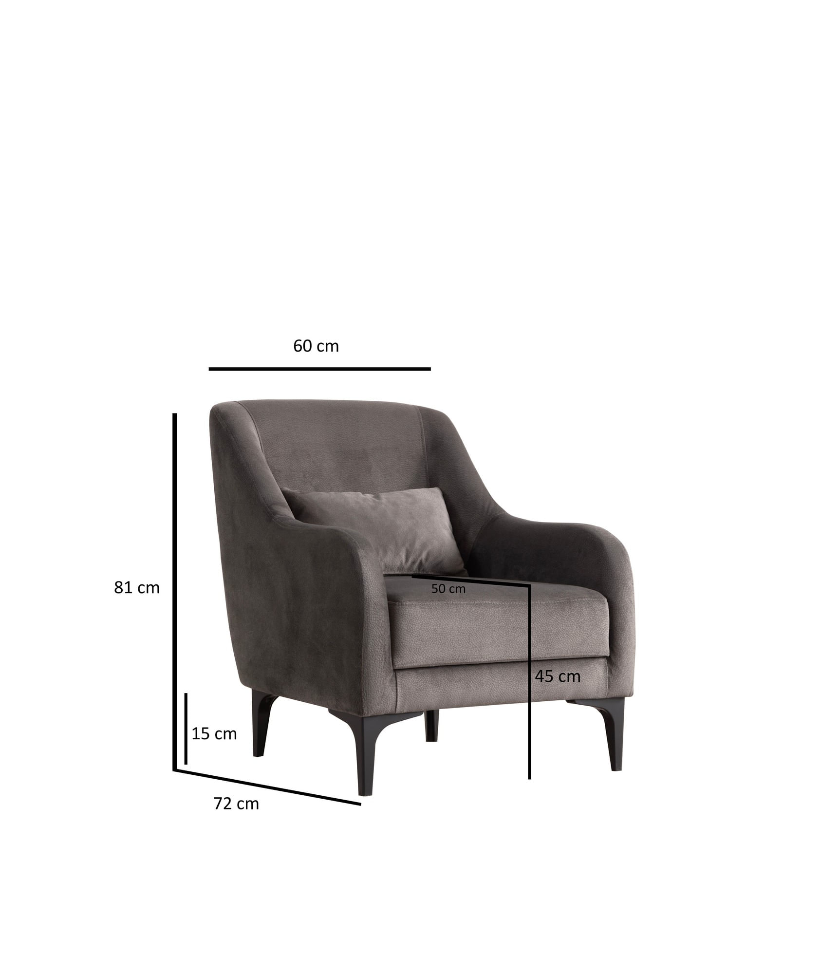 Fotoliu, Atelier Del Sofa, lemn fag si pal, antracit, 60x72x81 cm — imaginea 2