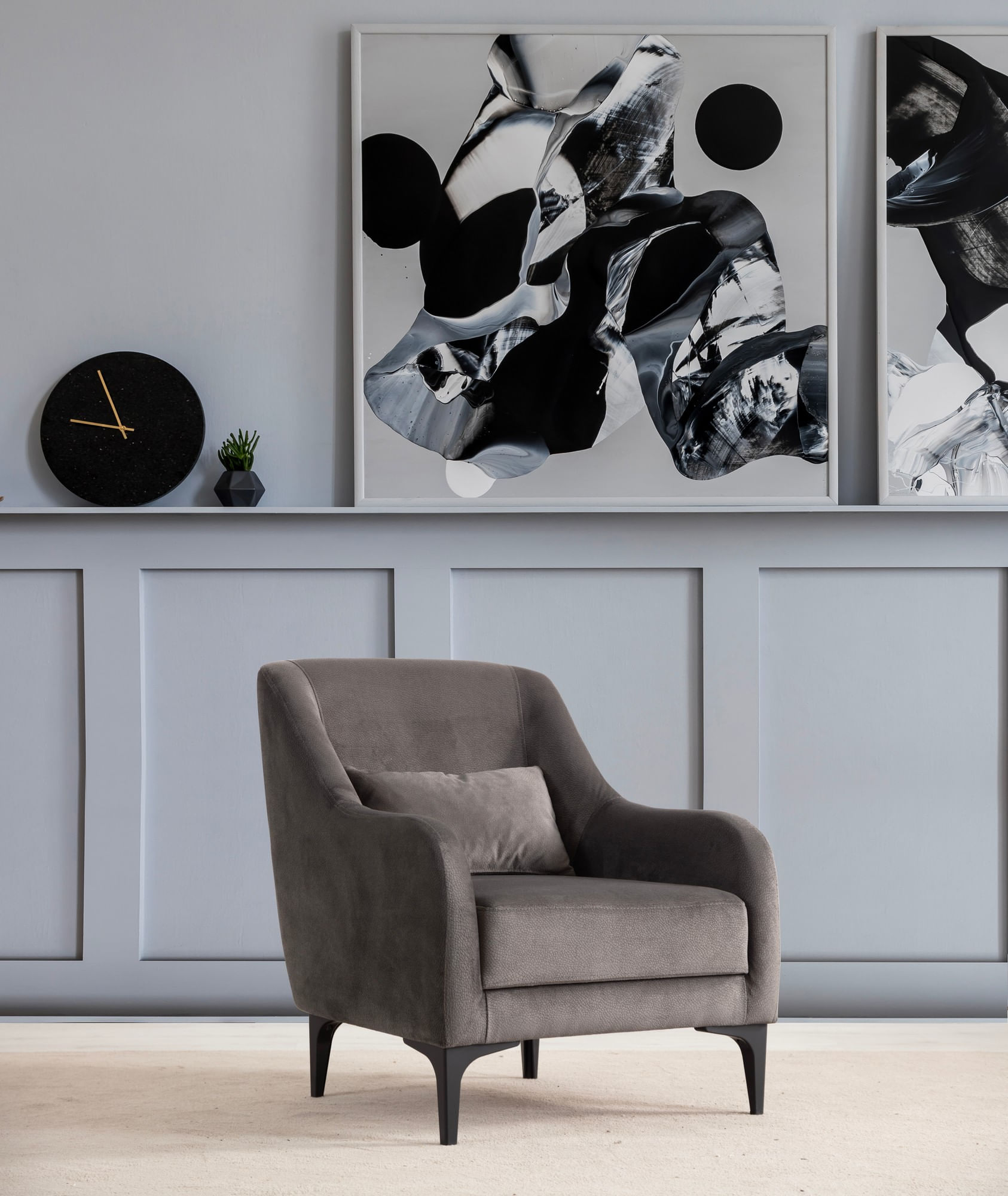 Fotoliu, Atelier Del Sofa, lemn fag si pal, antracit, 60x72x81 cm — imaginea 4