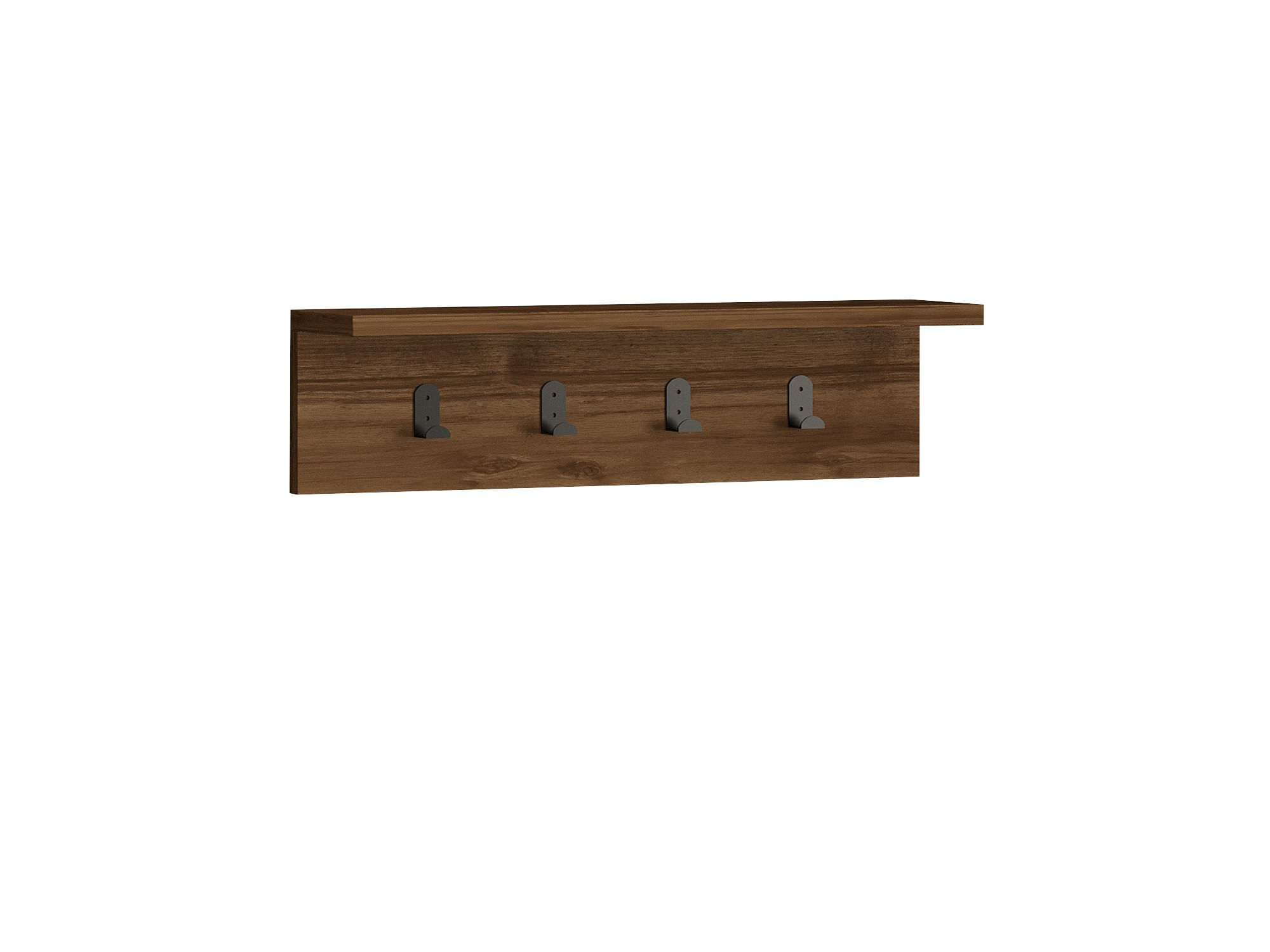 Cuier de perete, Hanah Home, panou aglomerat melaminat, nuc, 60x14.5x16.3 cm — imaginea 2