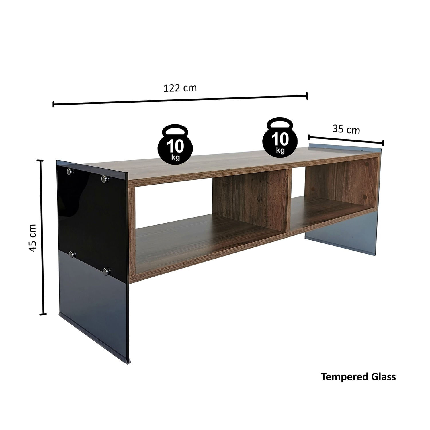 Comoda tv, Hanah Home, pal melaminat, nuc si fumuriu, 120x35x45 cm — imaginea 8