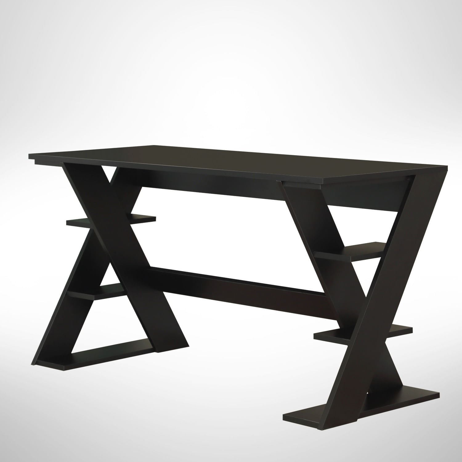 Birou de studiu, Hanah Home, pal, negru, 140x73x60 cm — imaginea 3