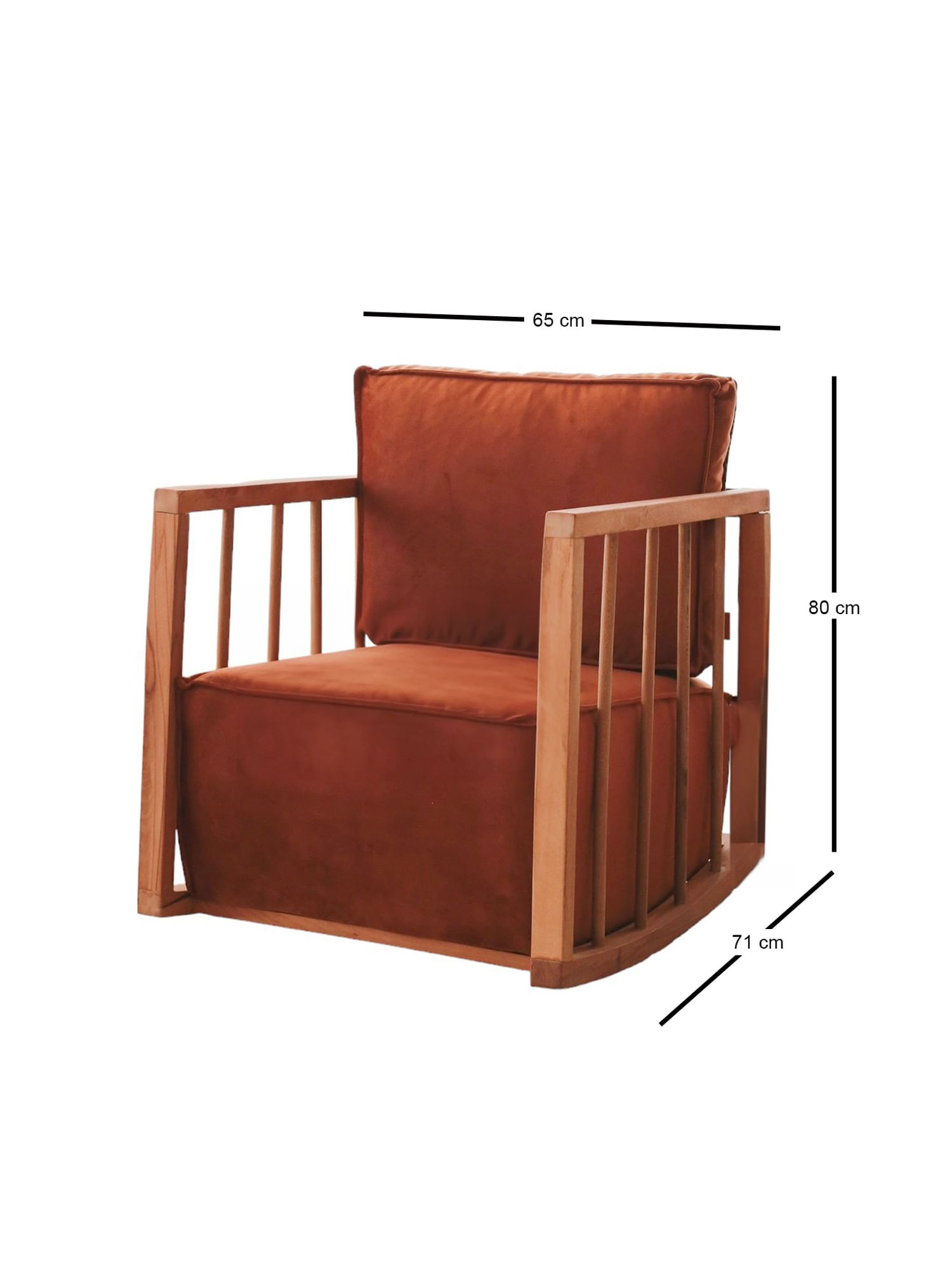 Fotoliu cu aripi, Atelier Del Sofa, lemn, babyface, scortisoara, 71x80x57 cm — imaginea 3
