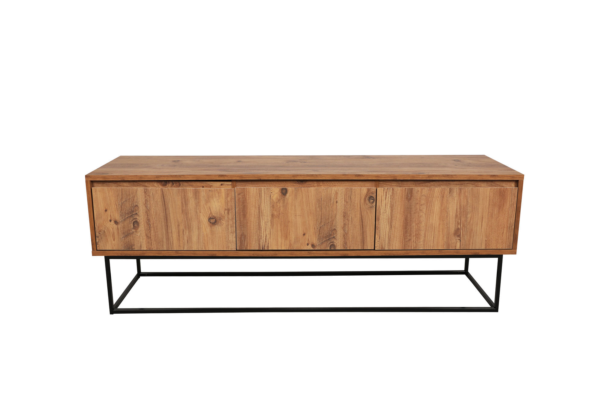 Comoda tv, Hanah Home, PAL melaminat, nuc si negru, 140x50x40 cm — imaginea 5