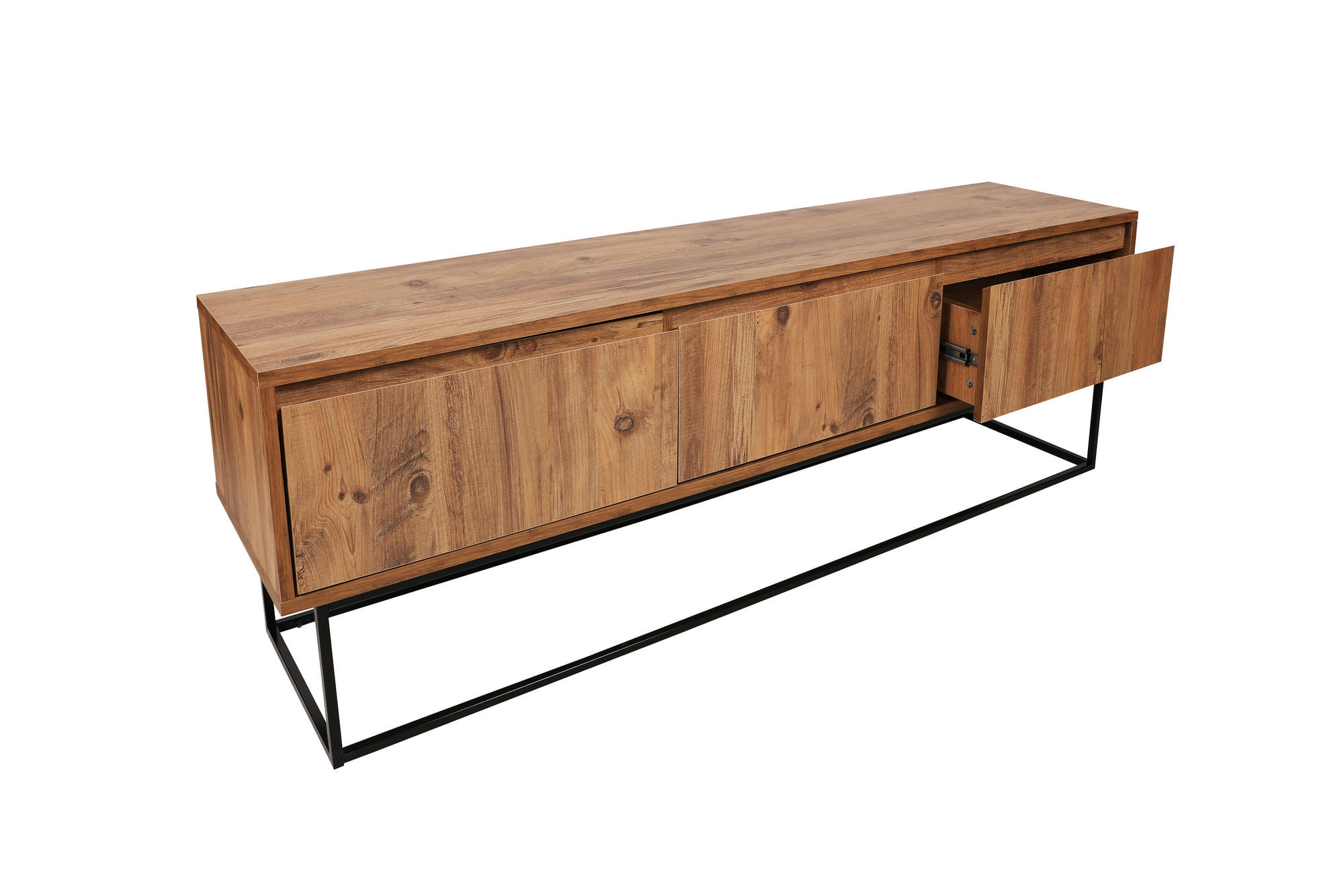 Comoda tv, Hanah Home, PAL melaminat, nuc si negru, 140x50x40 cm — imaginea 14