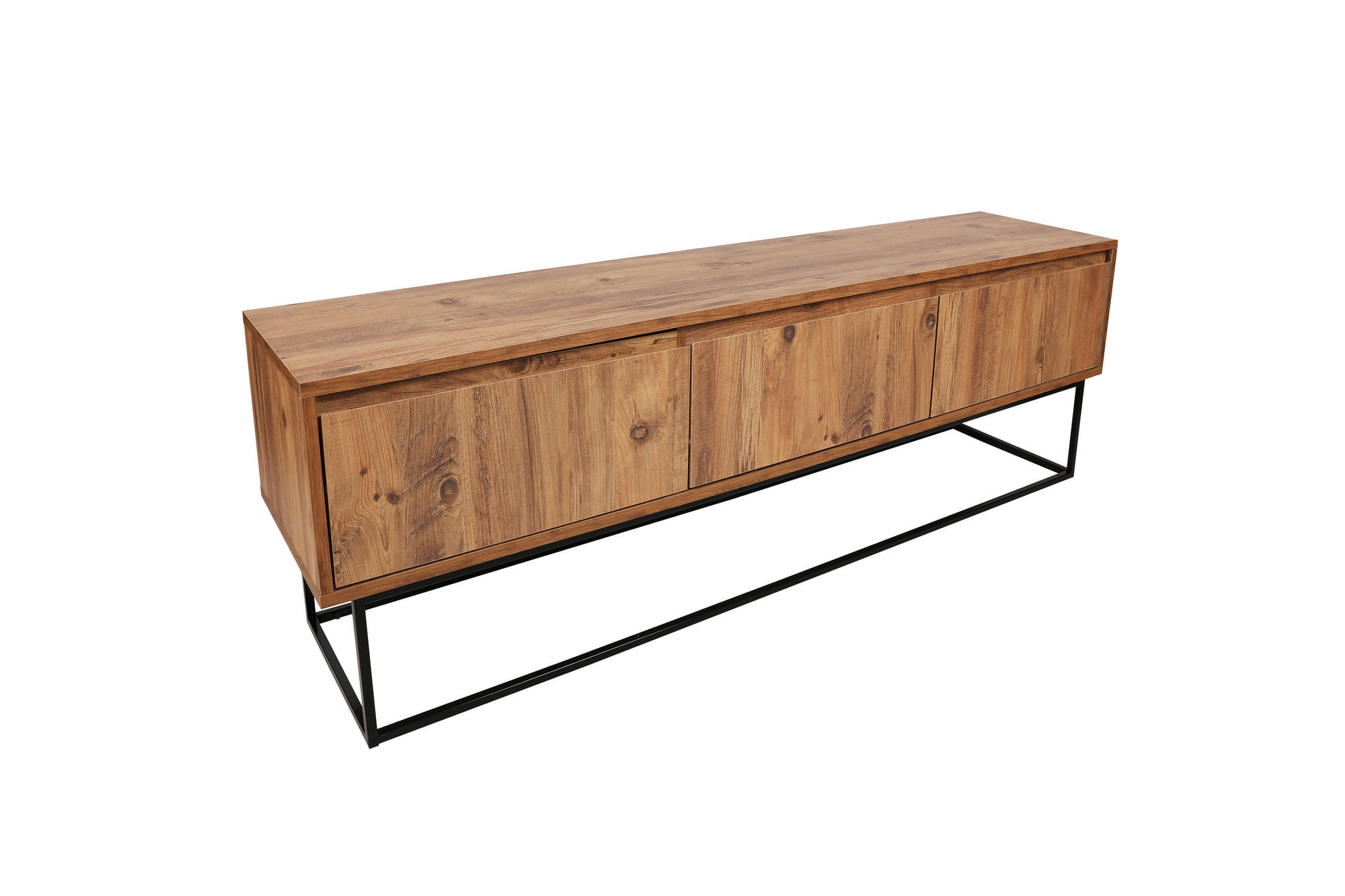 Comoda tv, Hanah Home, PAL melaminat, nuc si negru, 140x50x40 cm — imaginea 16