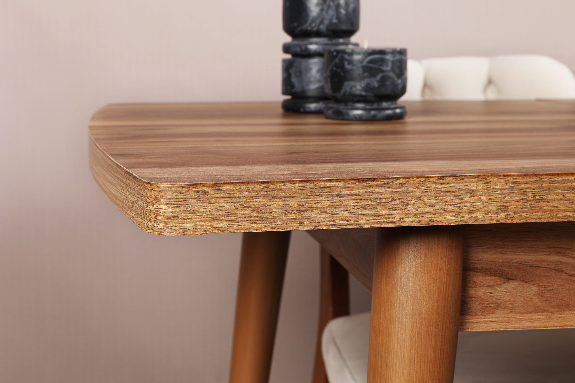 Masa extensibila dining, Hanah Home, pal melaminat, nuc, 129x80x79 cm