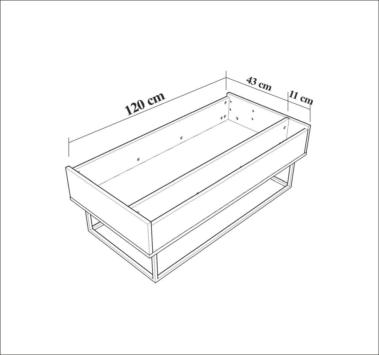 Masa de cafea, Hanah Home, panou de particule melaminat, nuc si negru, 120x60x43 cm, cadru metalic, 2 niveluri — imaginea 2