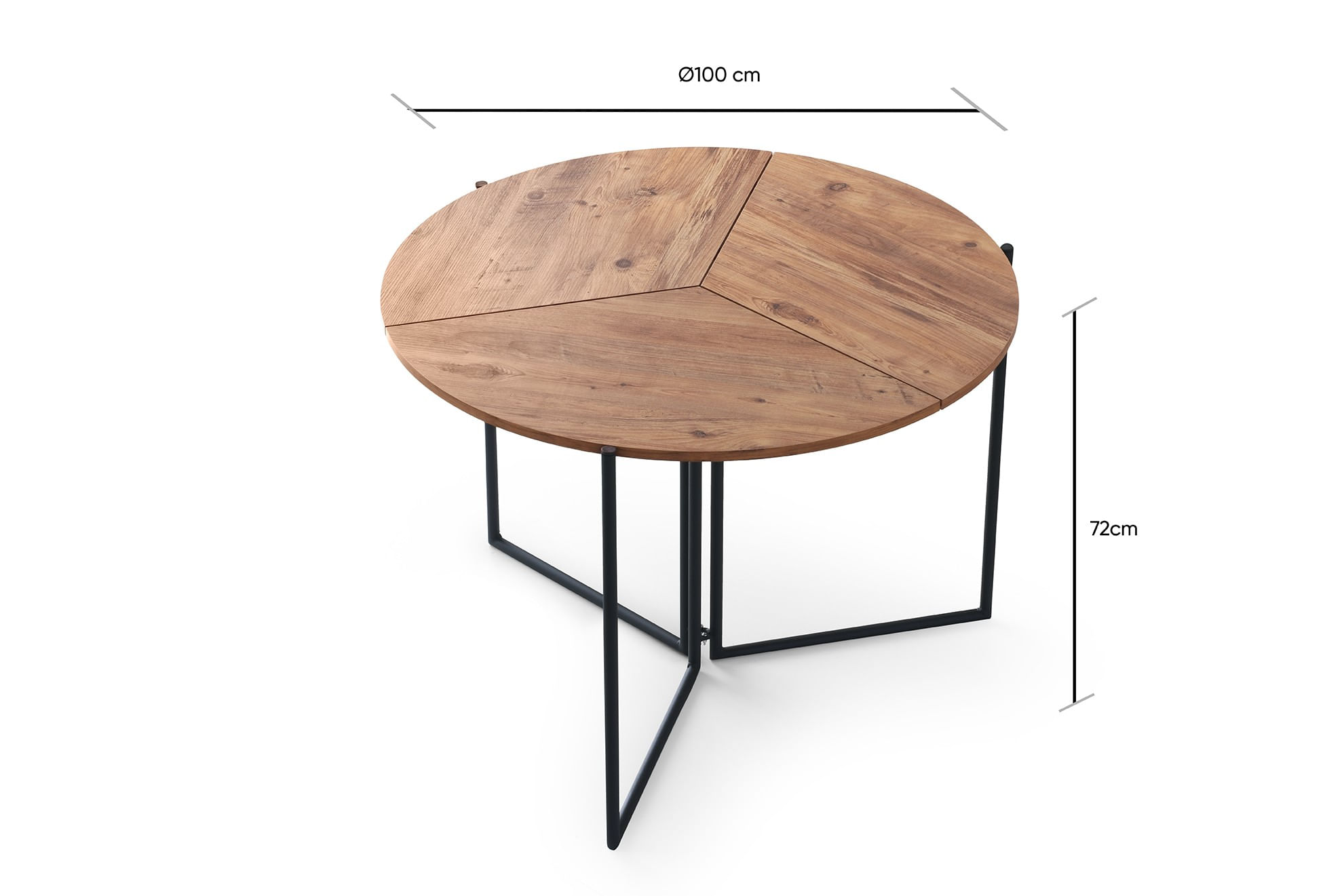 Masa dining, Hanah Home, PAL melaminat, pin atlantic, 100x100x72 cm
