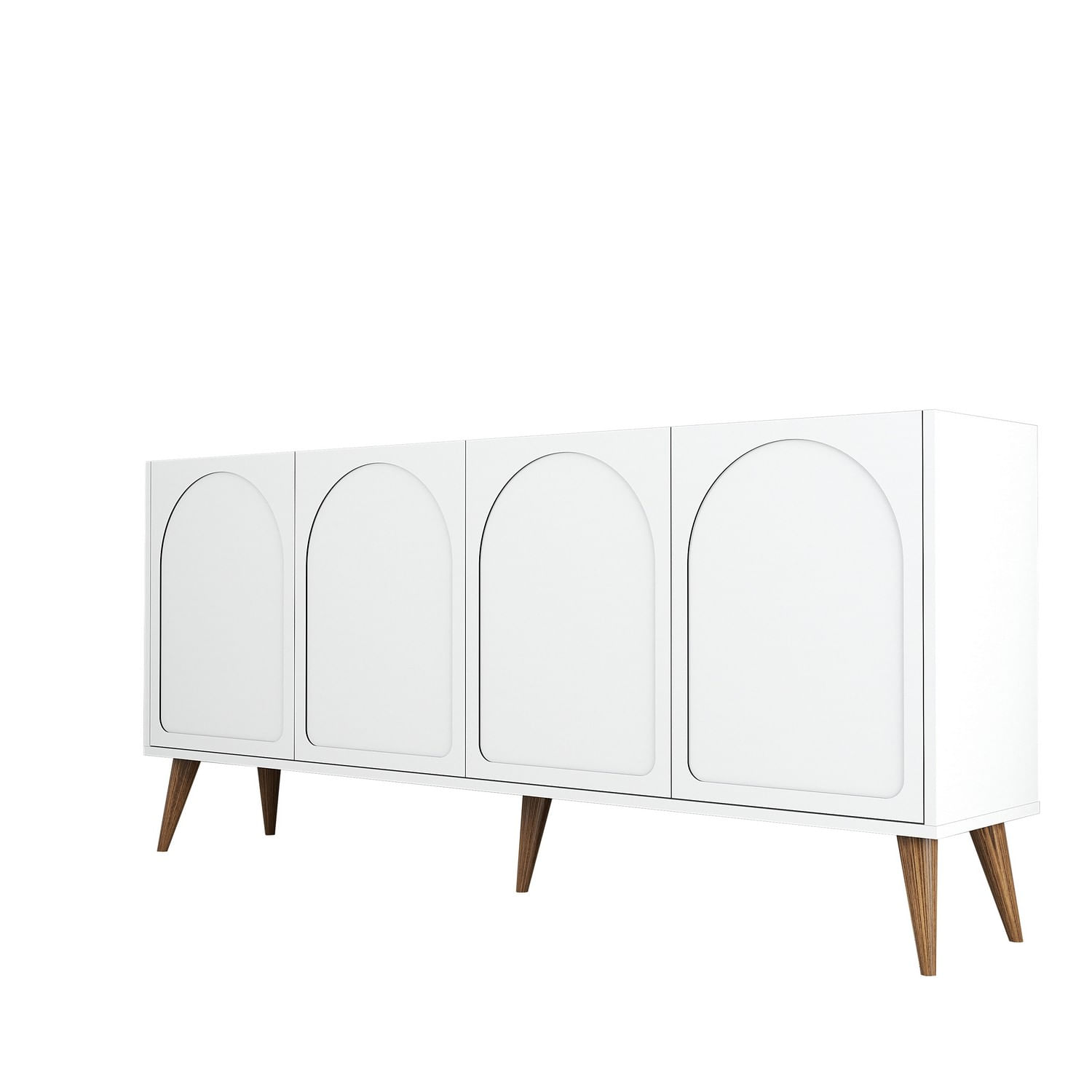 Consola, Hanah Home, pal melaminat, alb si nuc, 180x35x81 cm — imaginea 2